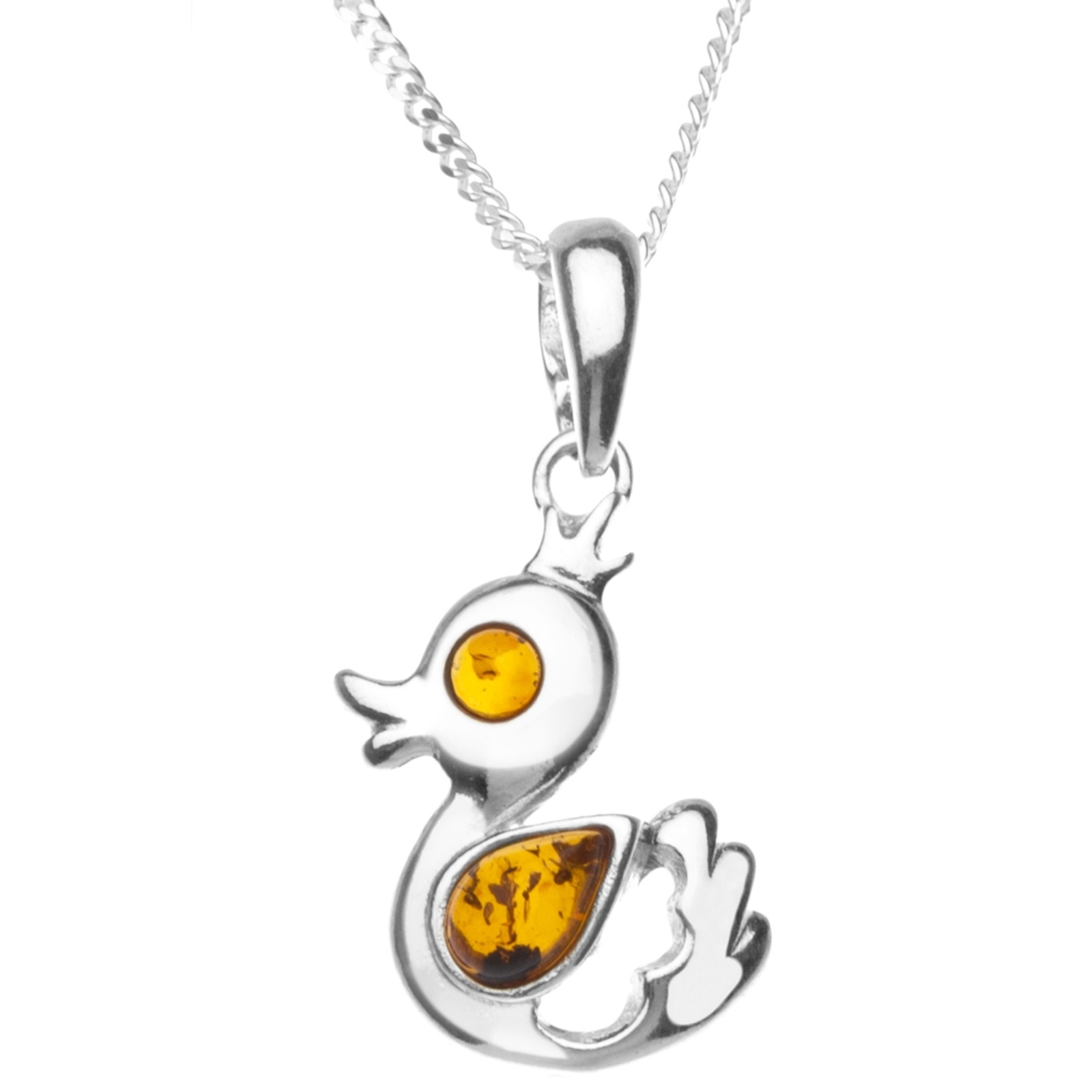 OSTSEE-SCHMUCK Damen Kette mit Anhänger "Ostsee-Schmuck Kette mit Anhänger Entchen", 45cm, Silber 925 (Sterlingsilber), L: 40, silber, Silber 925