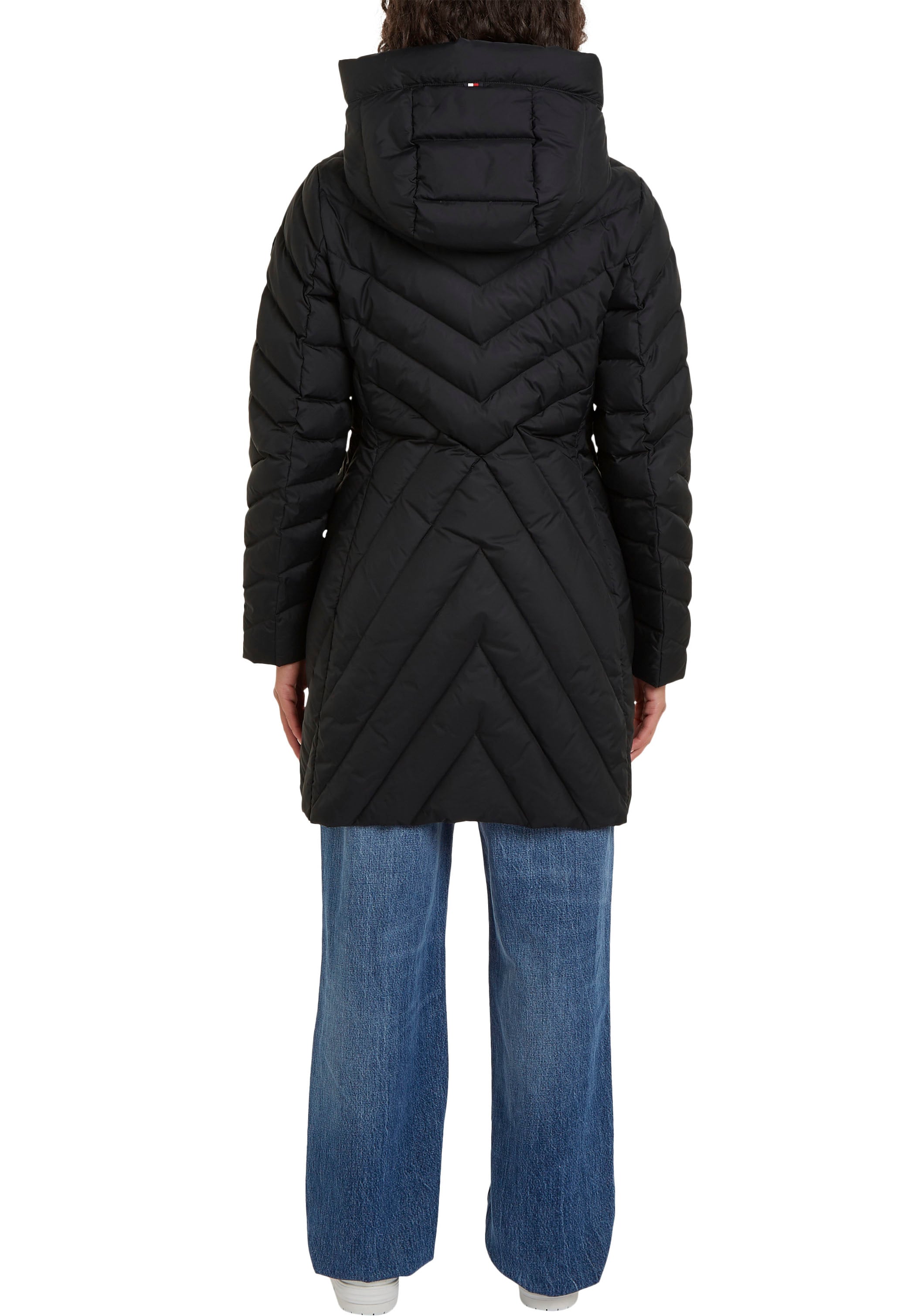 Tommy Hilfiger Steppmantel »CHEVRON MW PADDED COAT«, mit mittelstarker Wattierung und Tommy Hilfiger Markenlabel