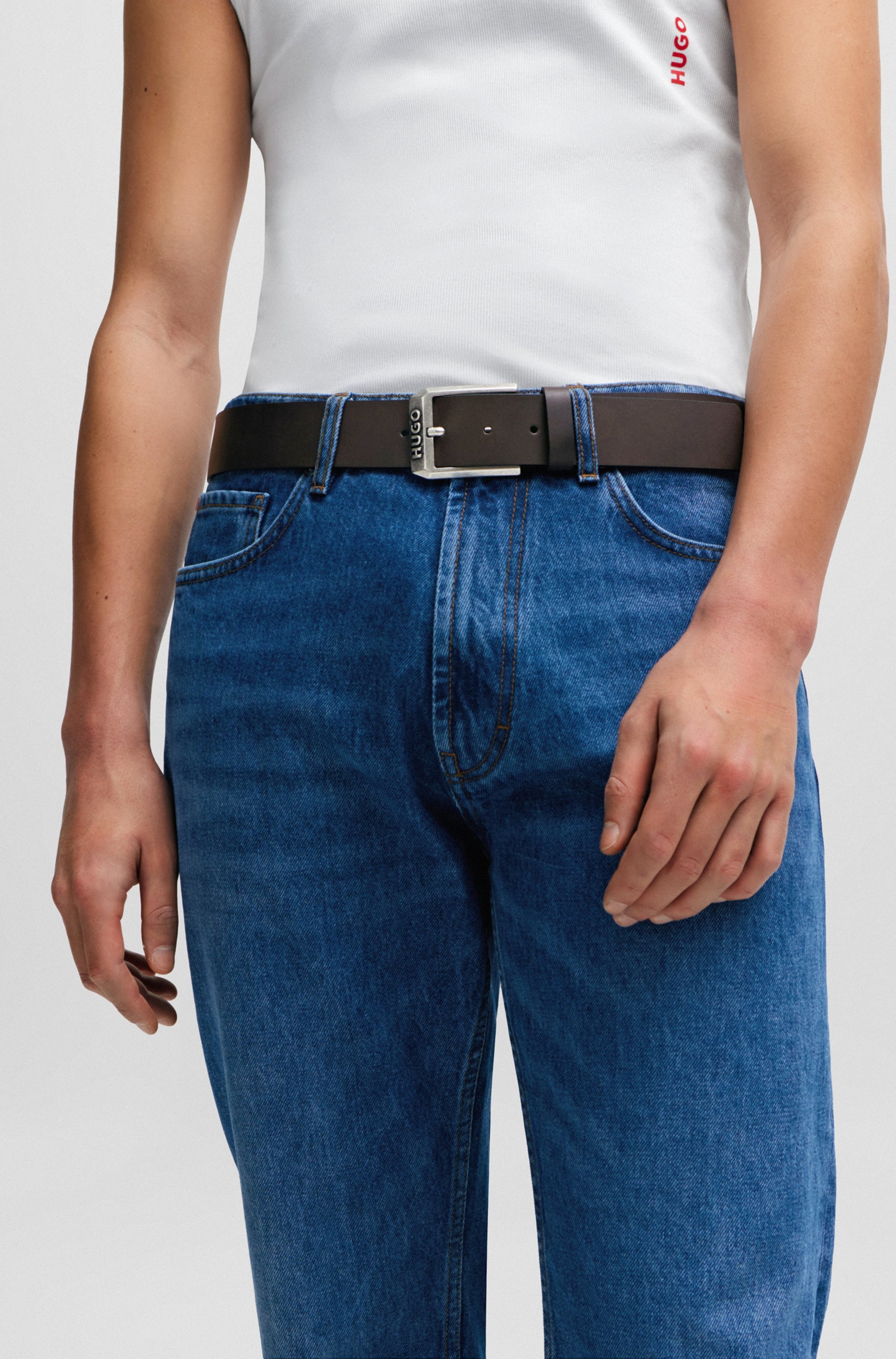HUGO Ledergürtel "Gelio Sz40", mit Markenlabel von HUGO günstig online kaufen