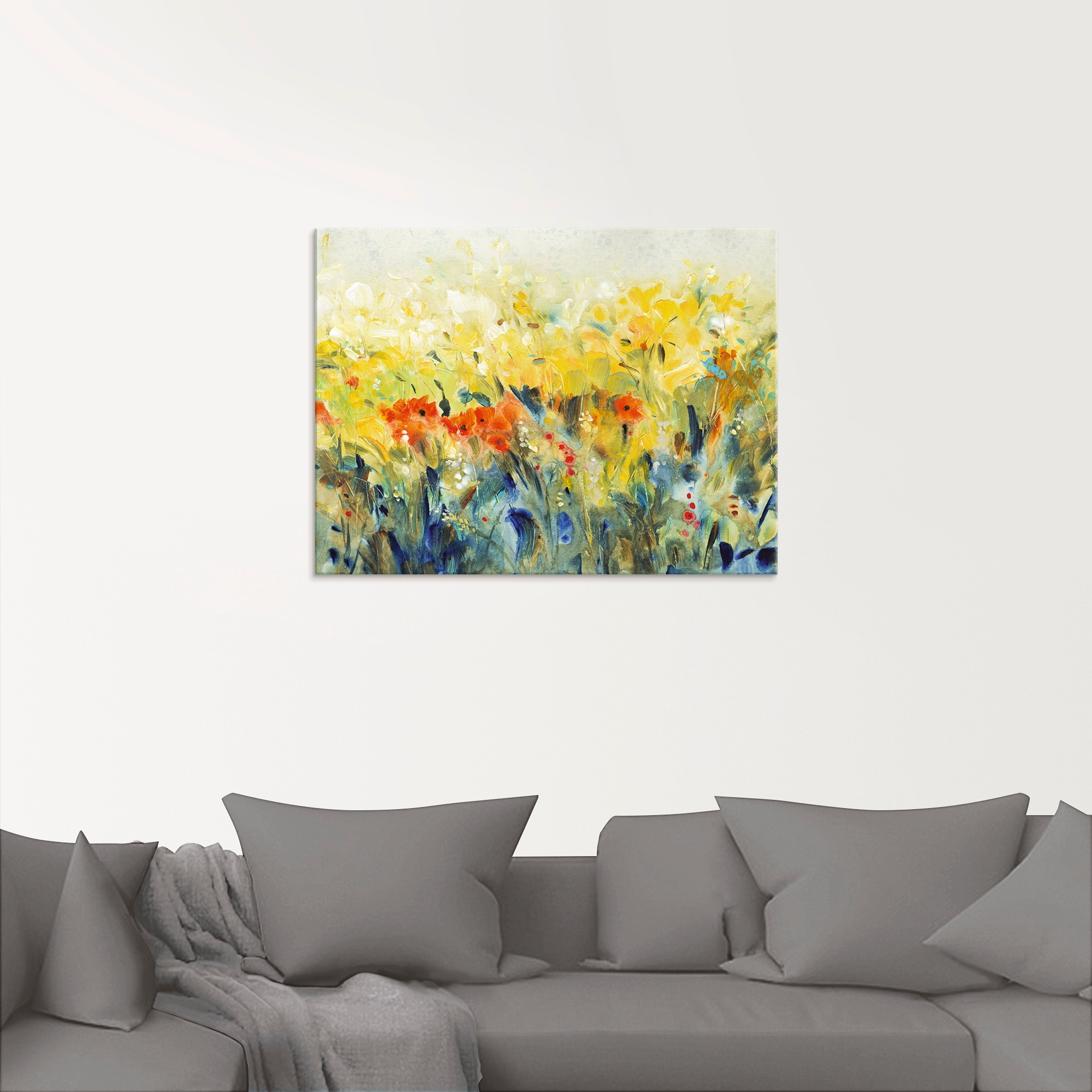 Artland Glasbild »Schwingende Blumen II«, Blumenwiese, (1 St.), in verschiedenen Größen