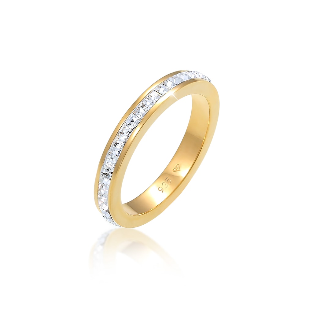 Elli Premium Fingerring »Bandring Geo Shape Kristalle 925 Silber«