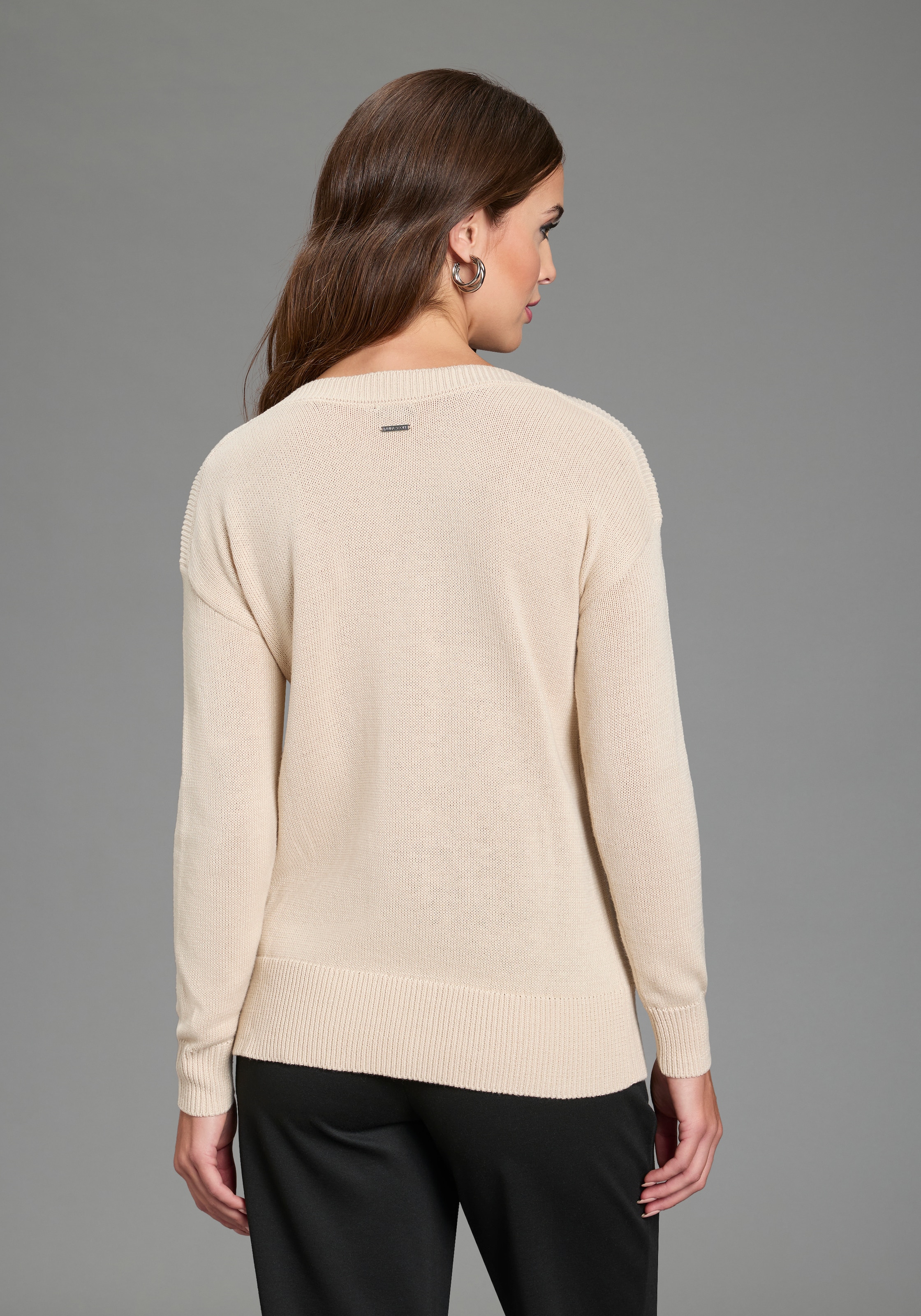 Laura Scott Strickpullover mit Herz-Strickmuster