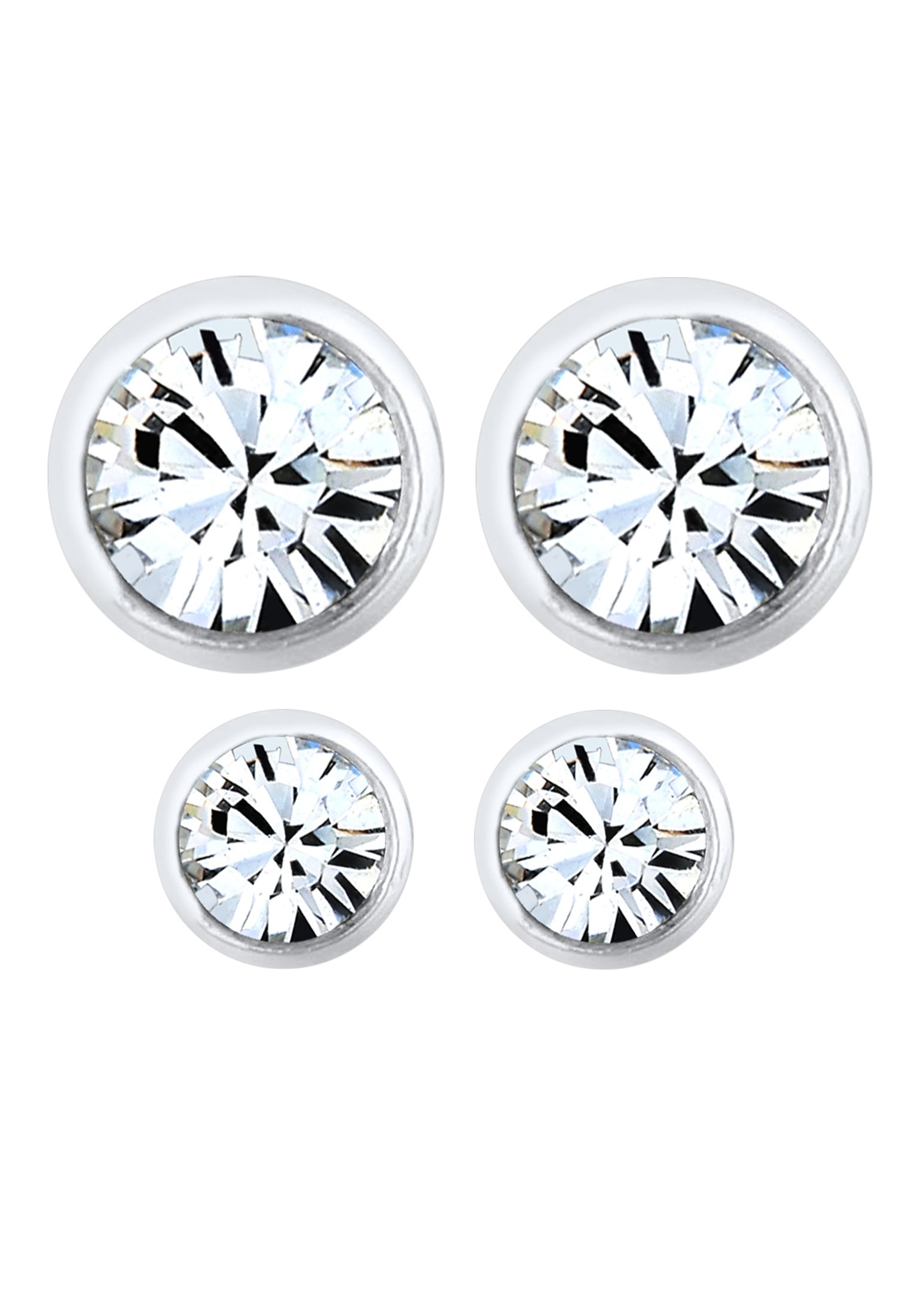 Elli Ohrstecker-Set »Ohrringe Ohrstecker Set Weiß 925 Sterling Silber, mit Kristallen von Swarovski®«