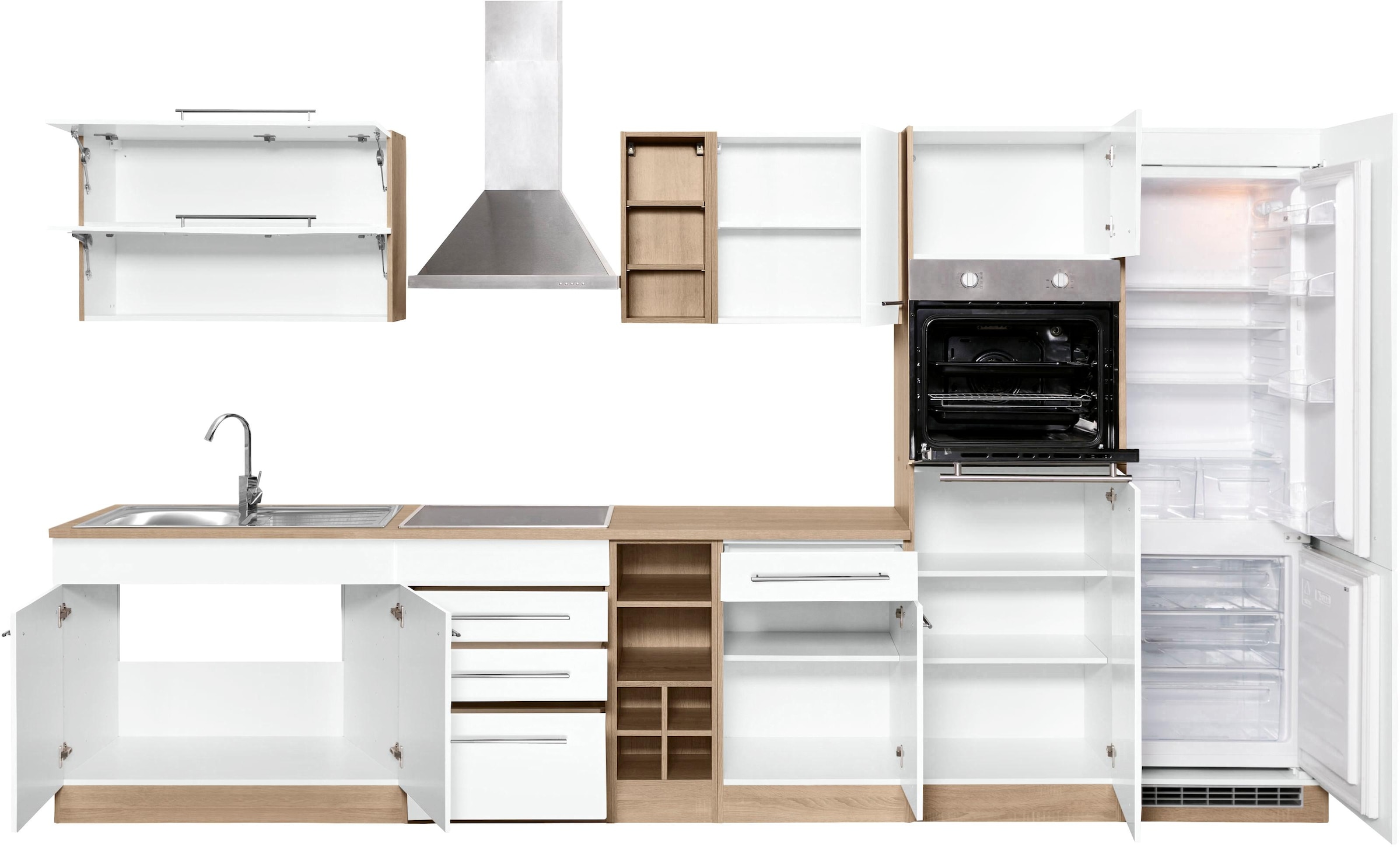 KOCHSTATION Küchenzeile »KS-Eton«, ohne E-Geräte, Breite 360 cm