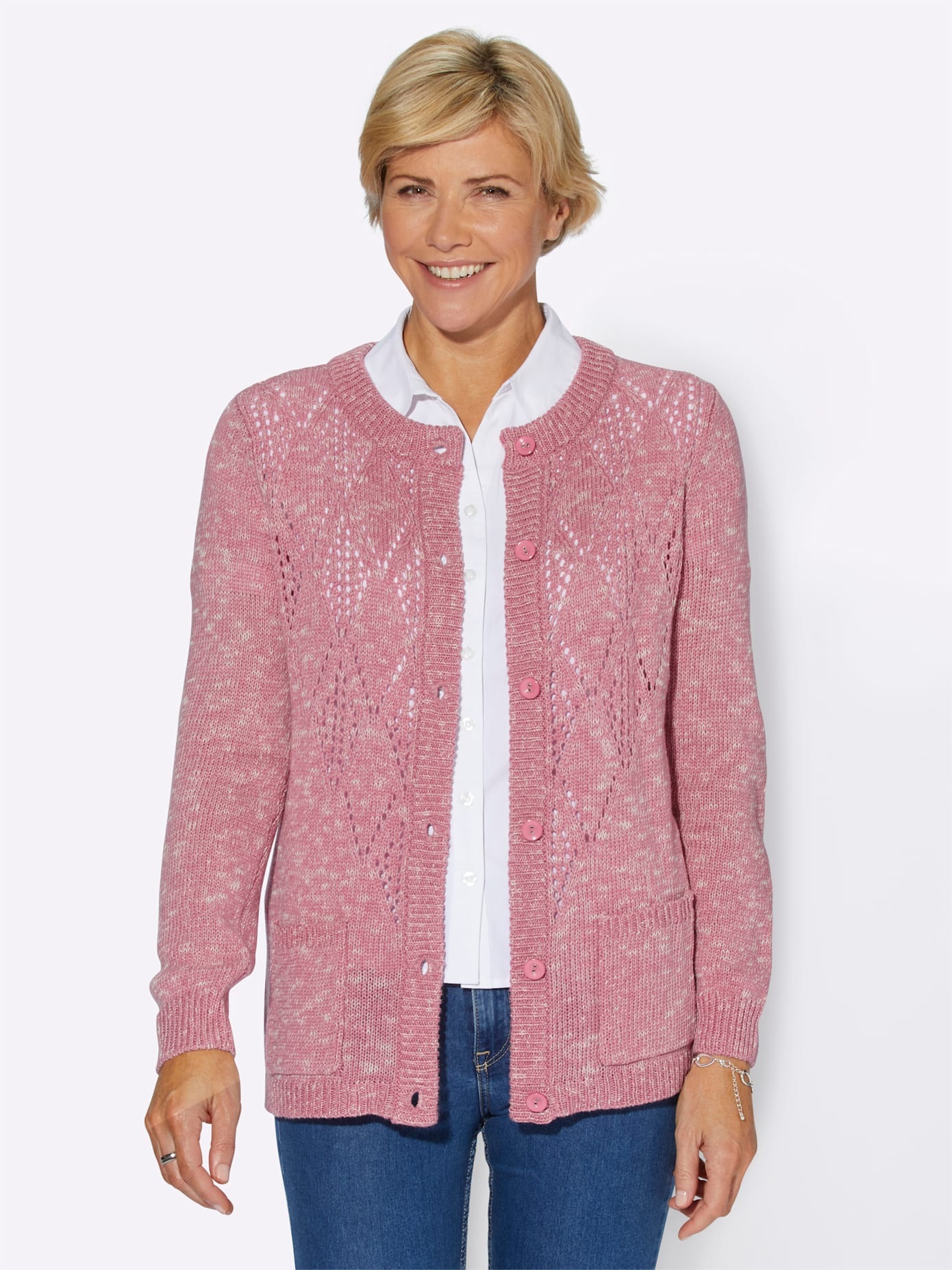Classic Basics Rautenstrickjacke