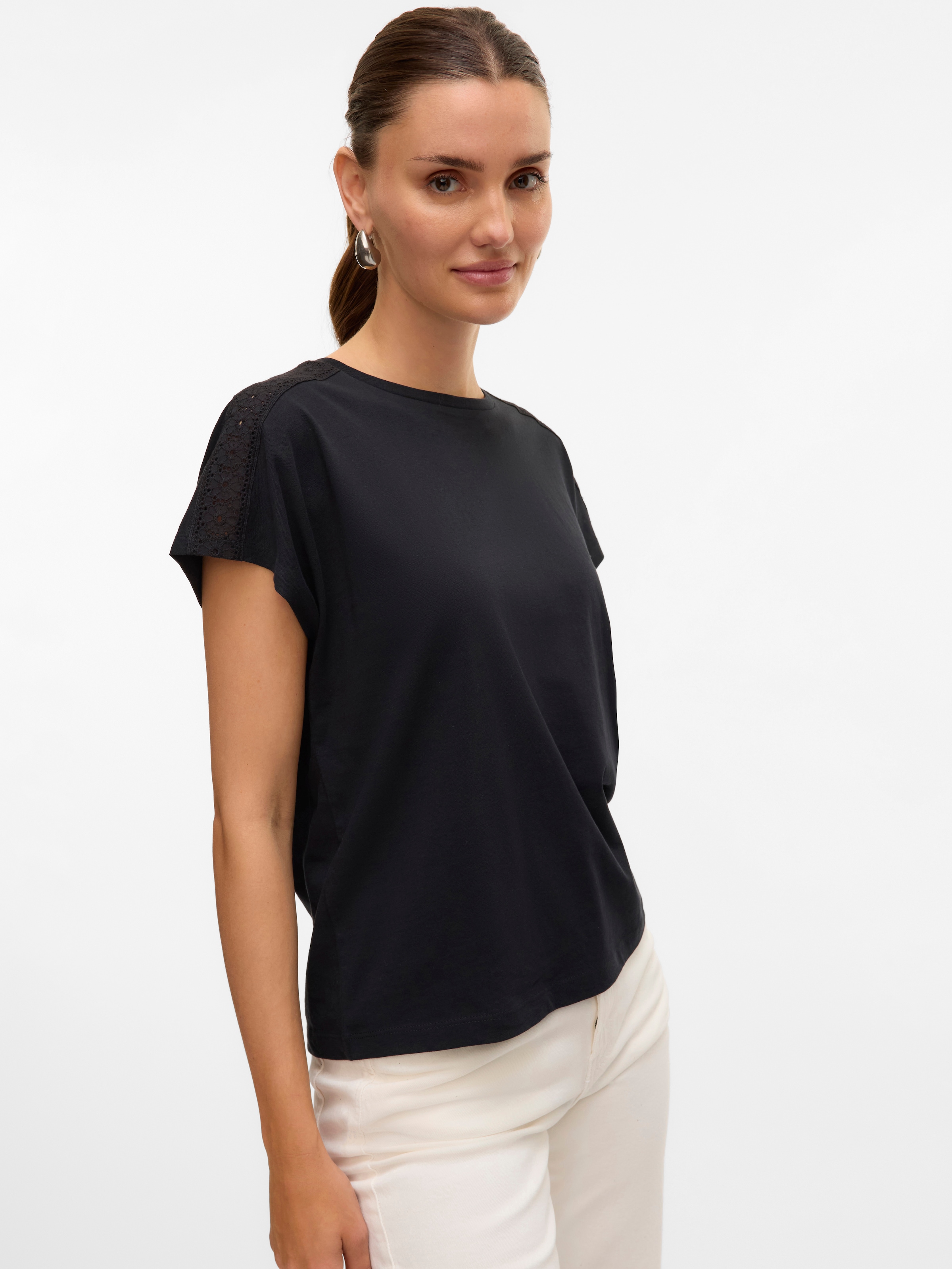 Vero Moda Kurzarmshirt »VMEMMY SS LACE TAPE TOP JRS GA NOOS«