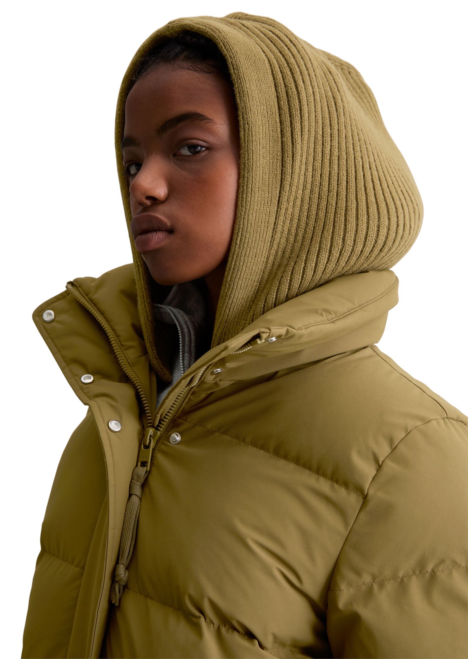 Marc O'Polo DENIM Steppmantel »mit abnehmbarer Strick-Kapuze«