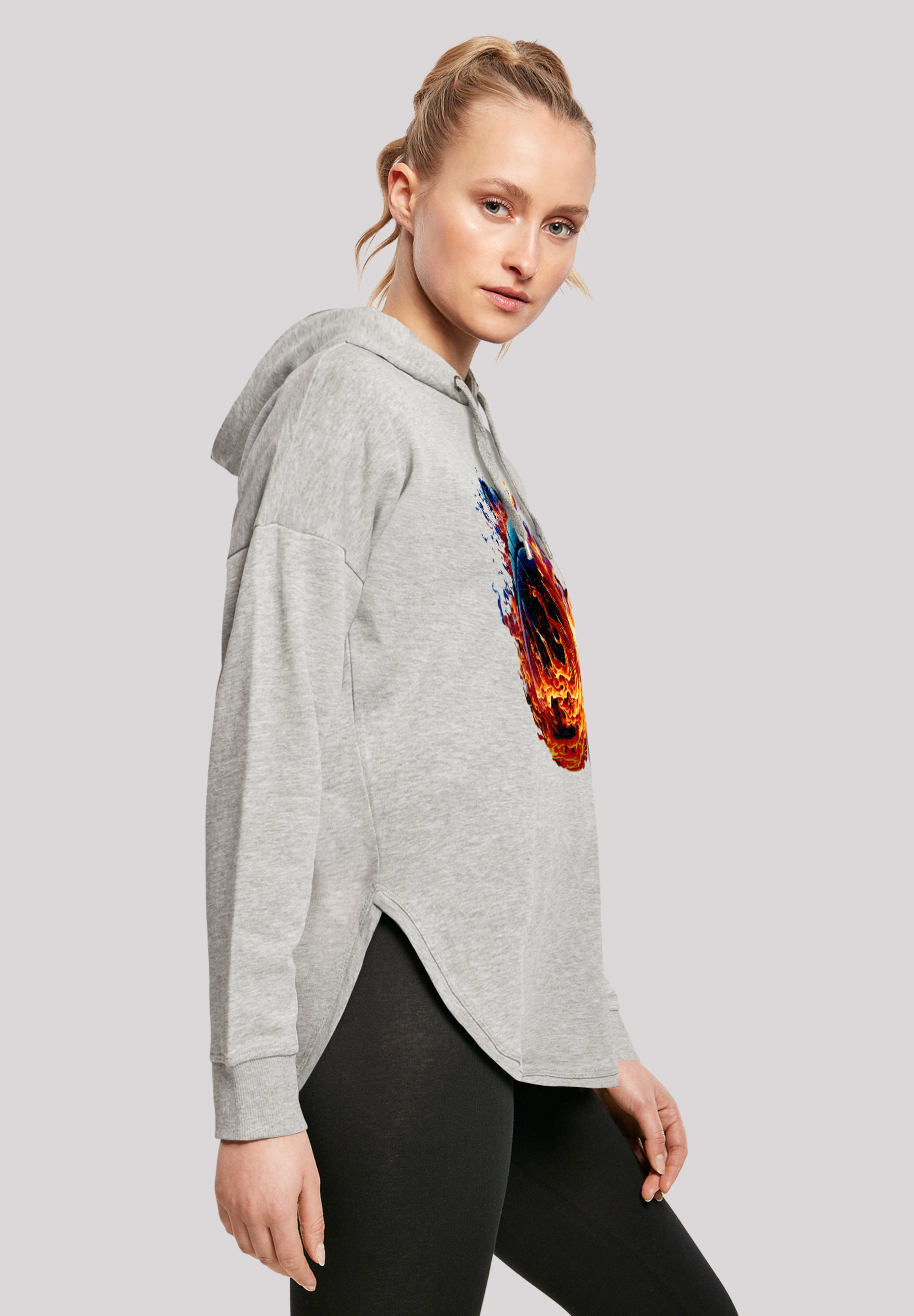 F4NT4STIC Kapuzenpullover »Basketball On Fire Sport OVERSIZE HOODIE« Print