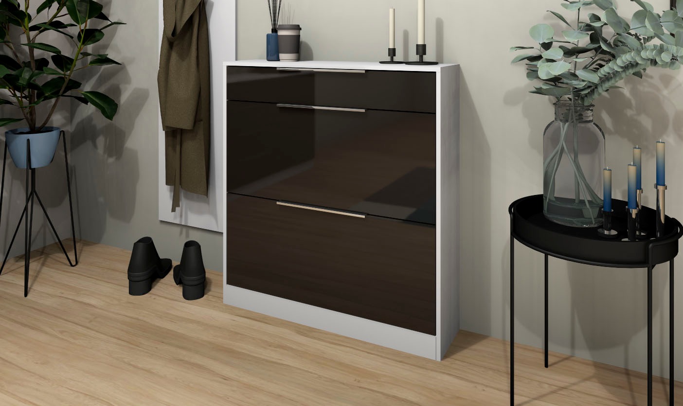 borchardt Möbel Schuhschrank, Stehende Montage, Wandmontage & Glasböden unt günstig online kaufen