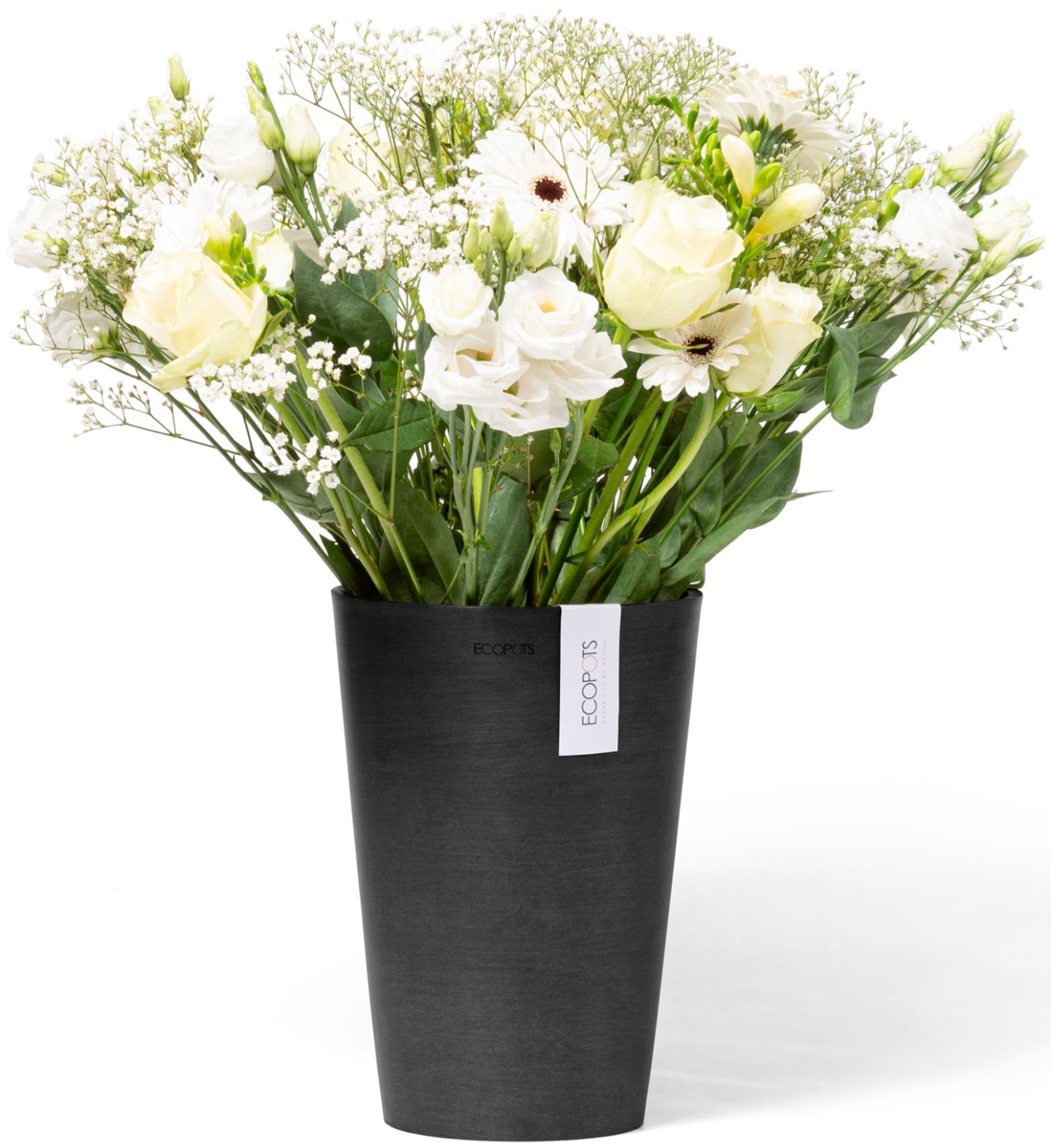 ECOPOTS Blumentopf »Pisa 14 Dunkelgrau«, für den Innenbereich