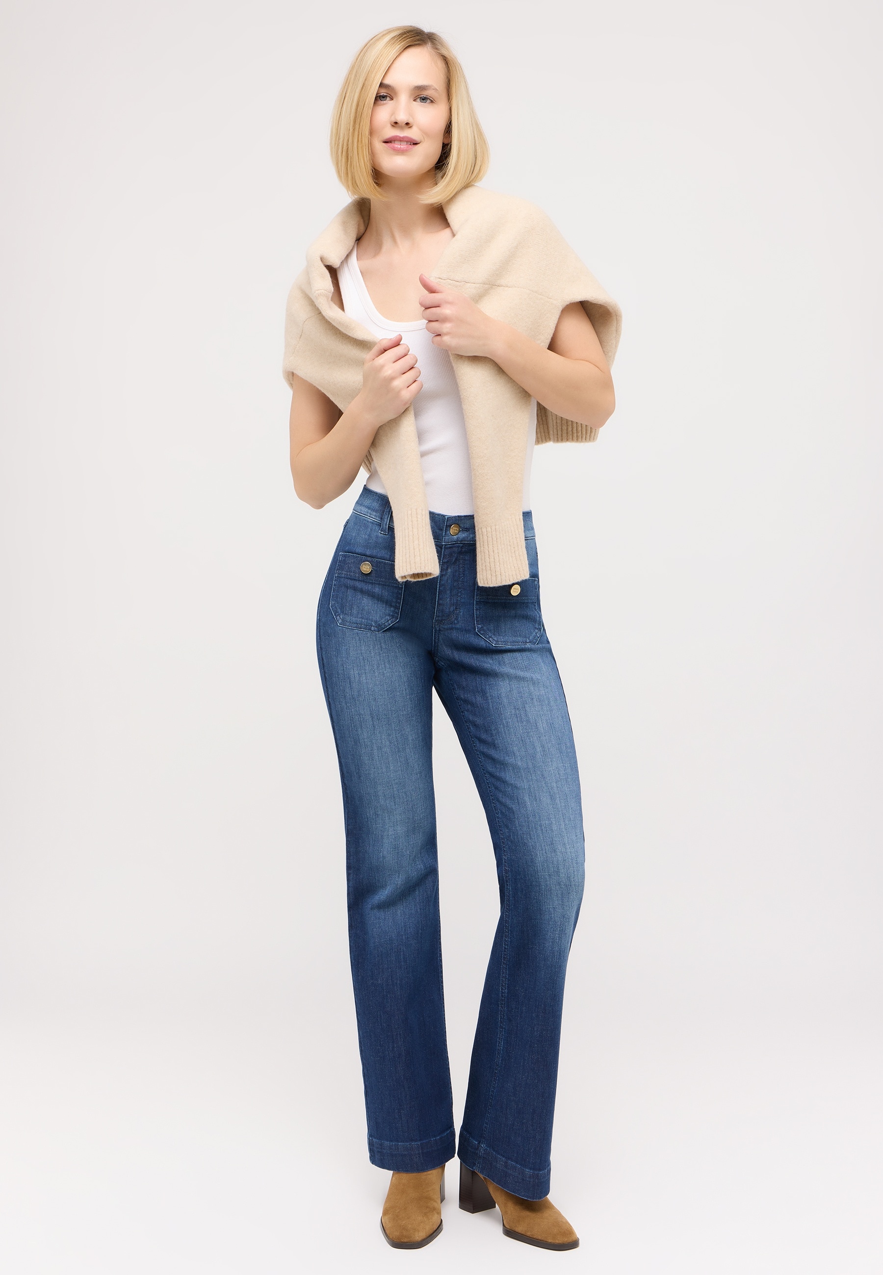 ANGELS Bootcut-Jeans »LENI FLARED SMART«, mit Comfort Stretch