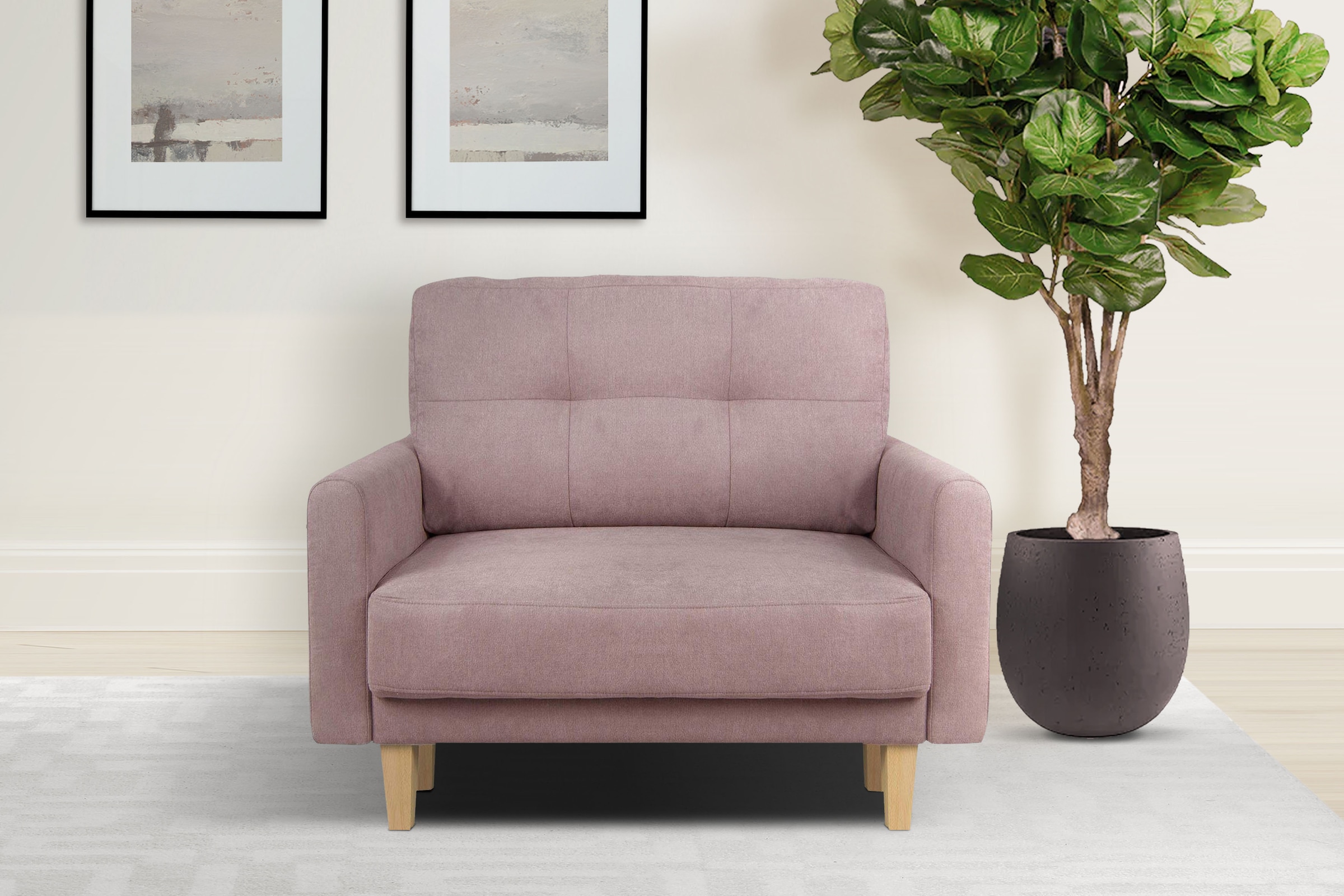 OTTO home Sessel "TRIPLO Relaxsessel mit Wellenunterfederung, Maße B/T/H: 95/100/89 cm" Polstersessel mit Steppung im Rückenkissen, hohe Qualität