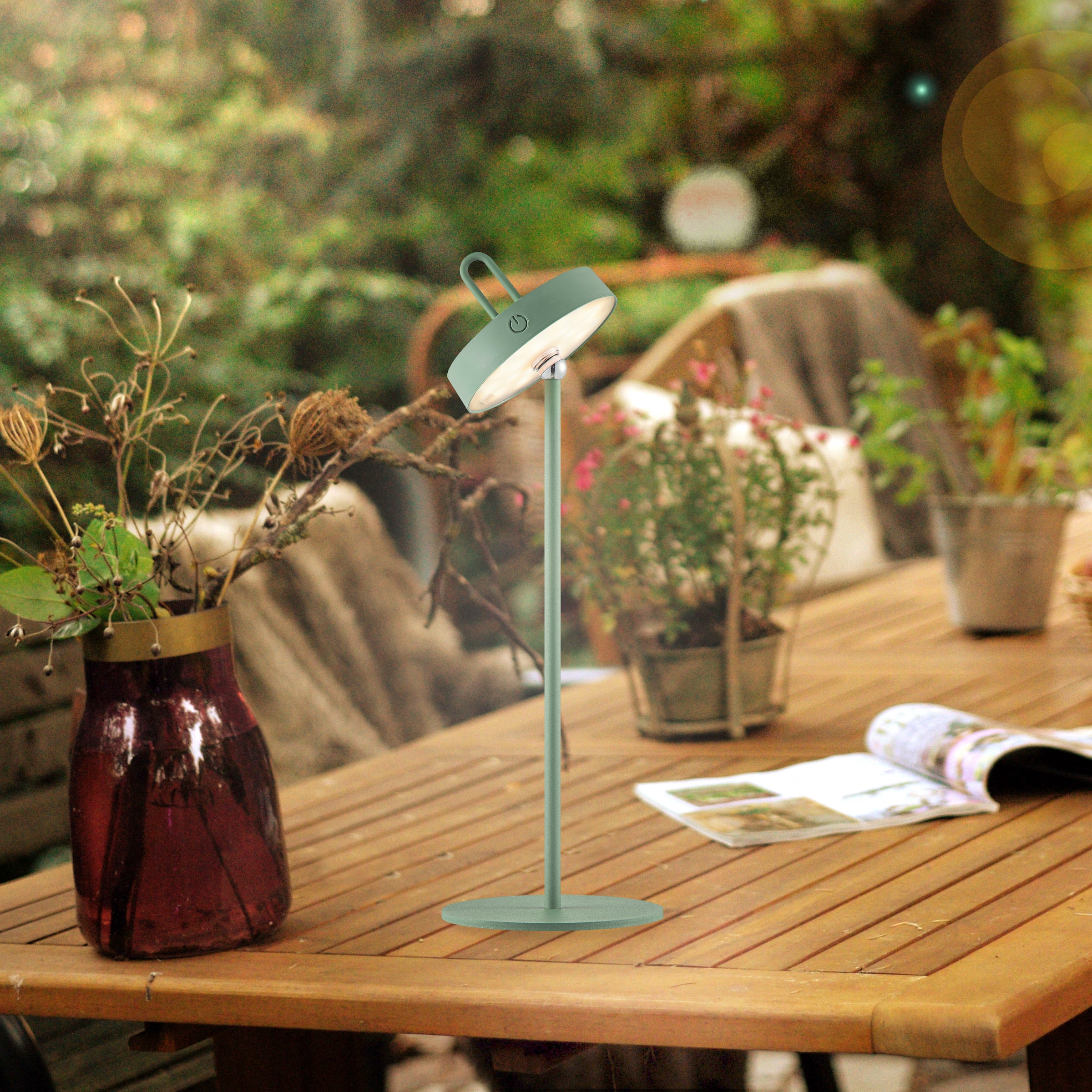 JUST LIGHT Tischleuchte »AMAG« LED-Modul 1 Stk. Warmweiß Akkuleuchte