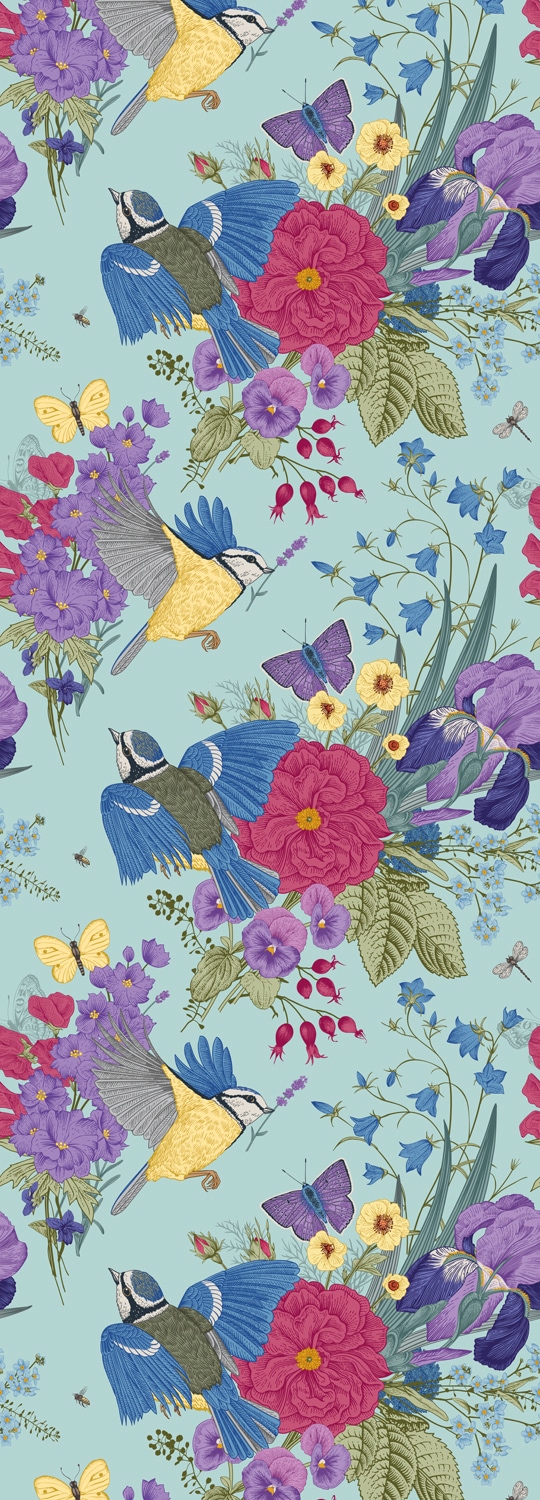 queence Vinyltapete "Nika" Motiv bedruckt botanisch floral gemustert natürlich glatt 90x250cm, selbstklebend, kinderleichte Anbringung, Sticker