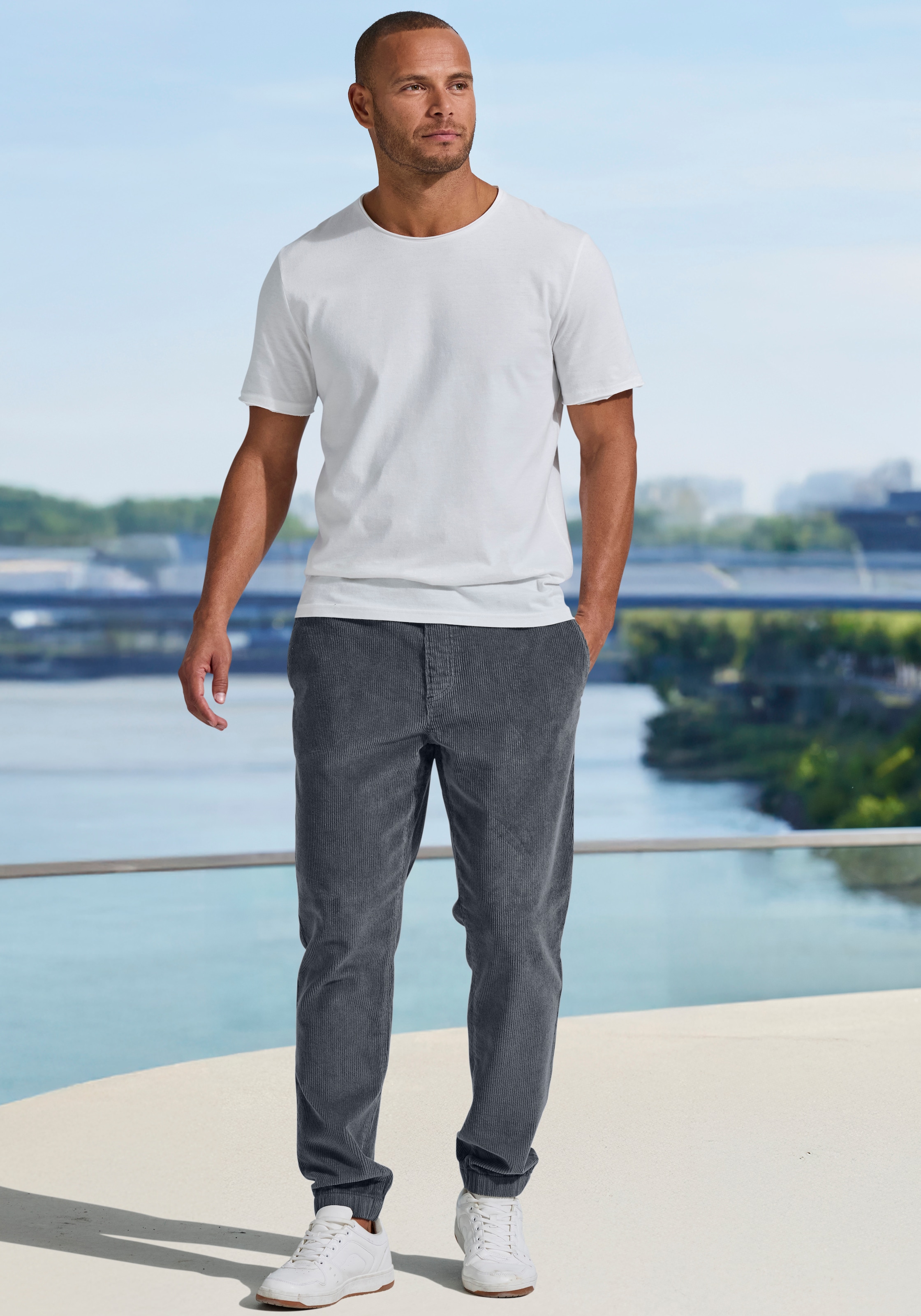 John Devin Jogger Pants »bis Größe 5XL - elastische Cordhose«  Jogg Pants aus Cord-Stretch