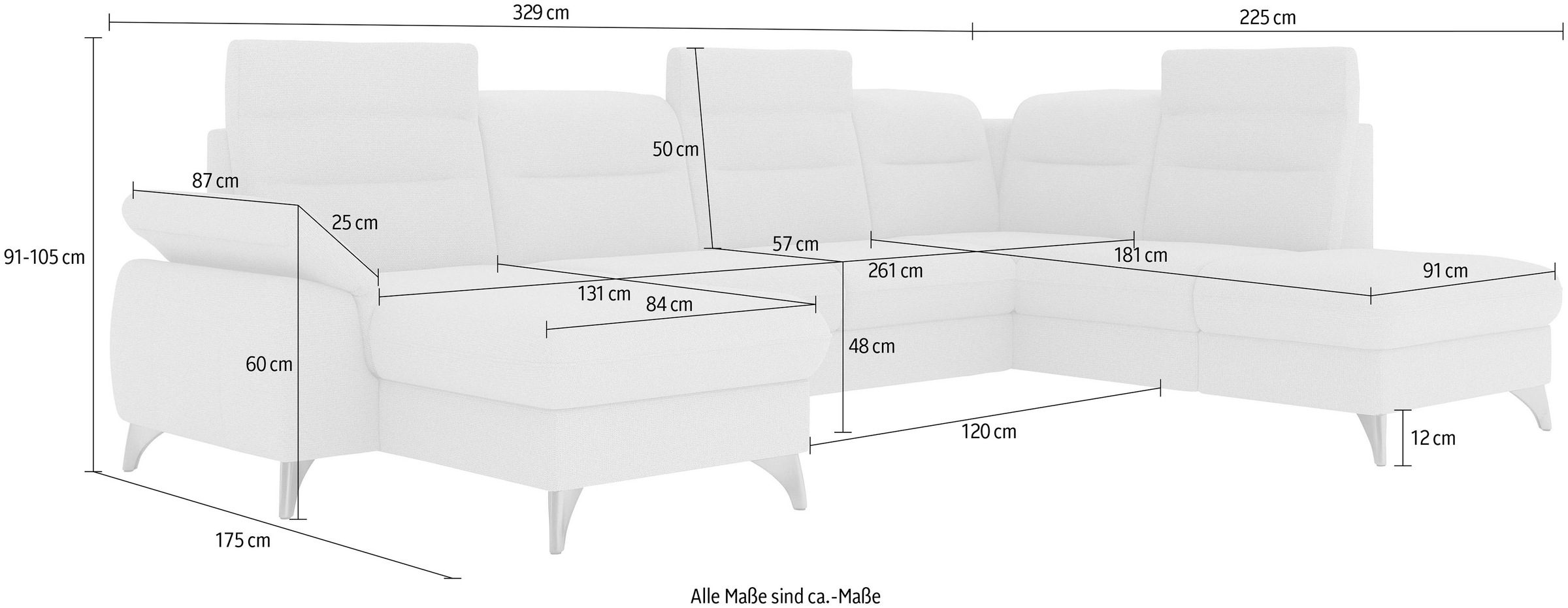 sit&more Wohnlandschaft »Astoria U-Form«, wahlweise mit motorischer Relaxfunktion