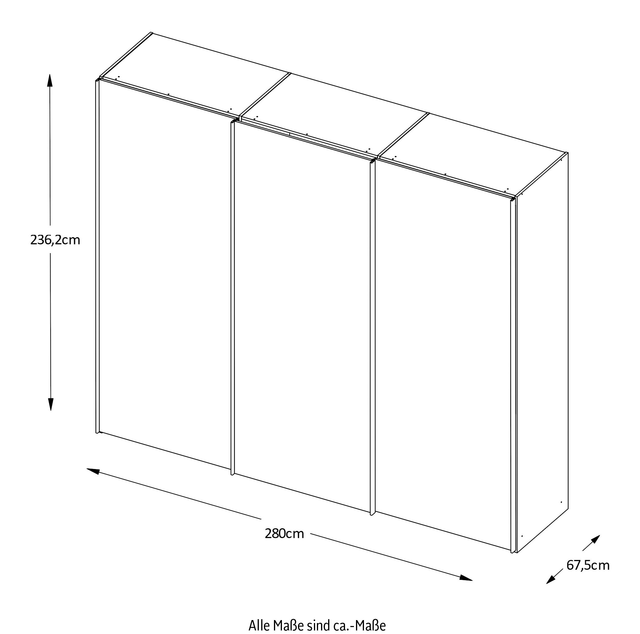 STAUD Schwebetürenschrank »Sinfonie Plus, edles Design in hochwertiger Qualität, Made in Germany« Mit Spiegeltür und vier verschiedenen Ausstattungsvarianten