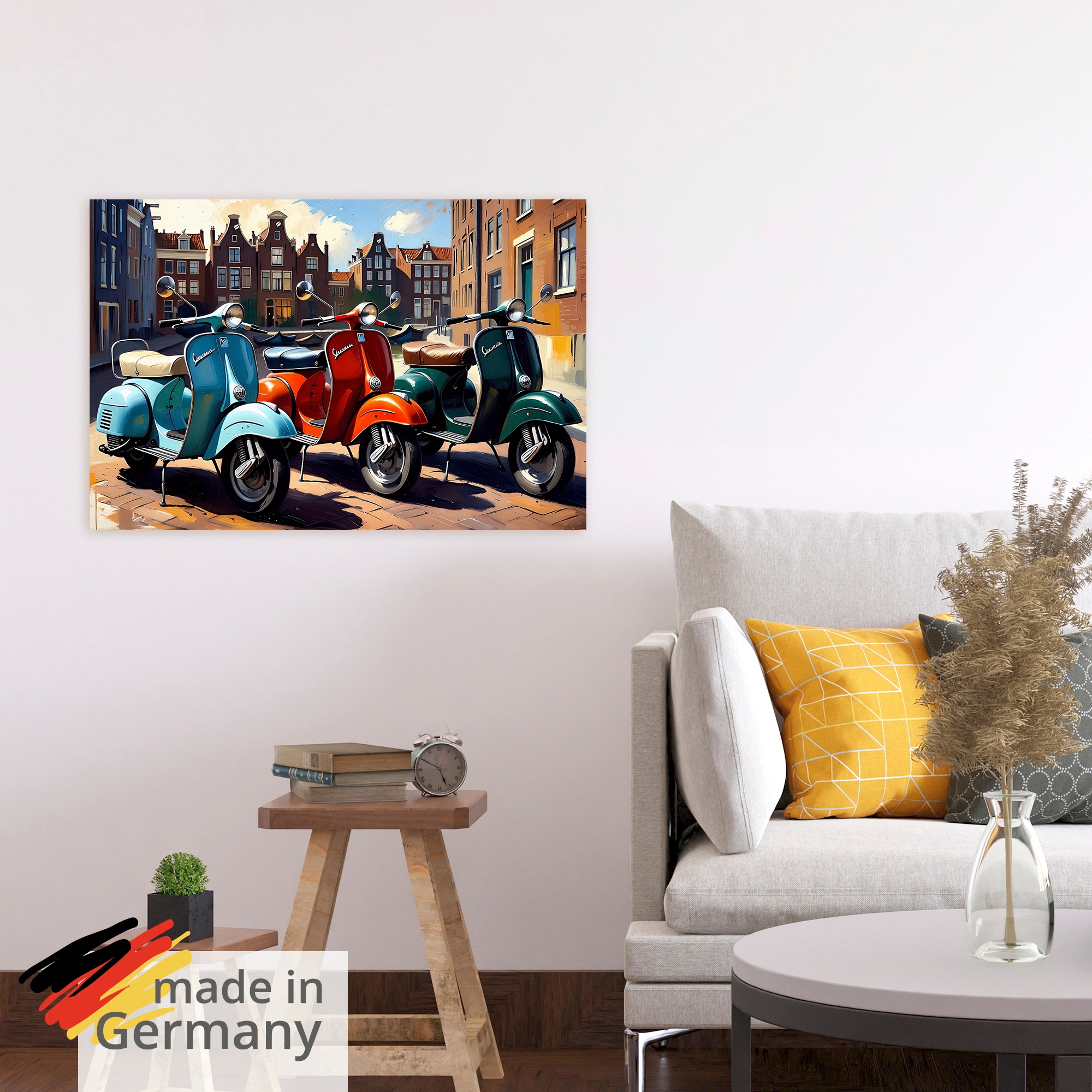 Artland Wandbild »Mit dem Motorroller nach Amsterdam« 1 Stk. tlg. als Alubild, Leinwandbild, Poster, Wandaufkleber in verschied. Größen