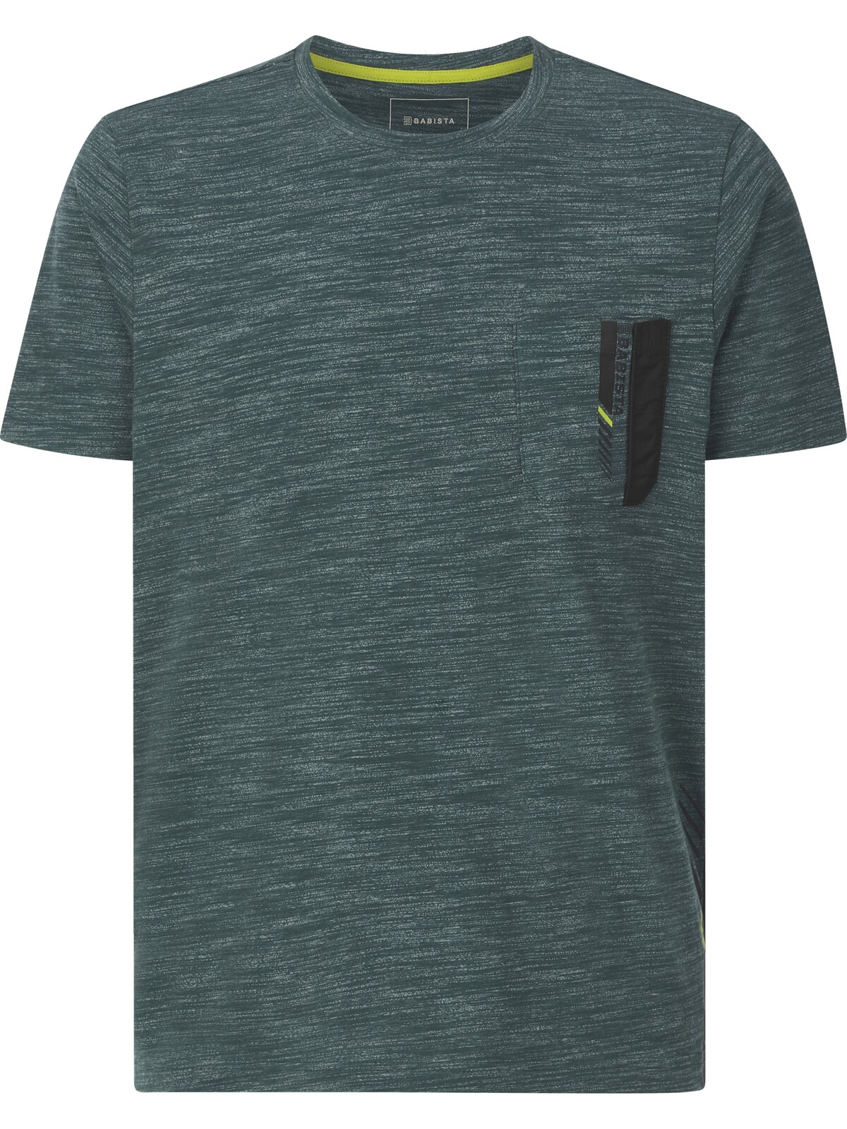 T-Shirt BABISTA "T-Shirt ROMARIO", Herren, Gr. M, blau (petrol melange), Obermaterial: 90% Baumwolle CO. 10% Polyester COOLMAX PES(Coolmax)., Shirts T-Shirt 2
