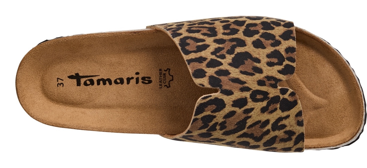 Tamaris Pantolette, Sommerschuh, Flats, Schlupfschuh mit breiter Bandage