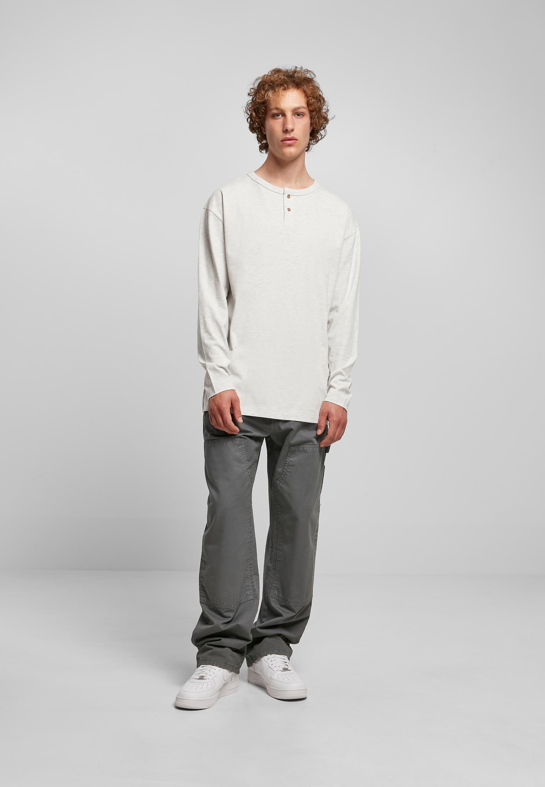 URBAN CLASSICS Longsleeve »Urban Classics Herren Organic Oversized Henley Longsleeve«, (1 tlg.)