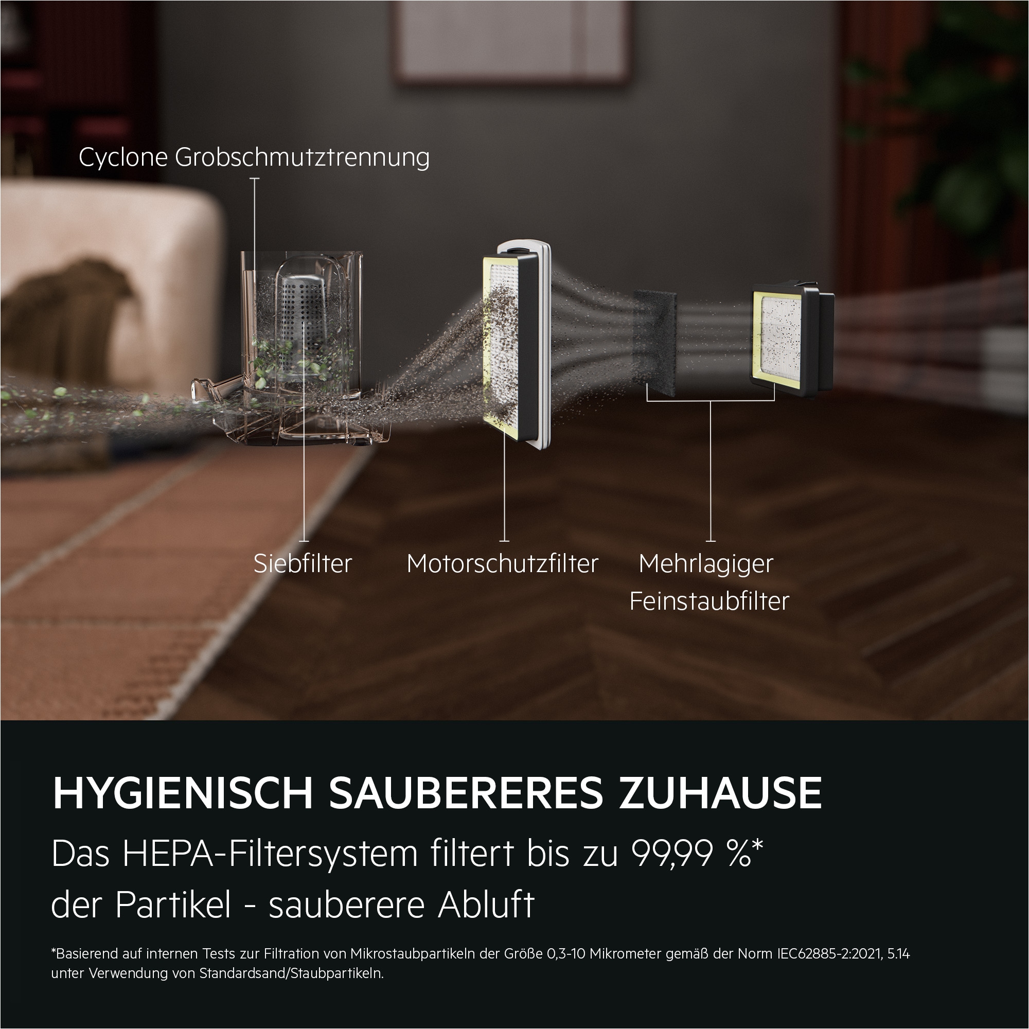 AEG Bodenstaubsauger »AL51C1LDB« 1000 W beutellos Kraftvolle Reinigung mit waschbarem HEPA‑Filter für sauberere Luft