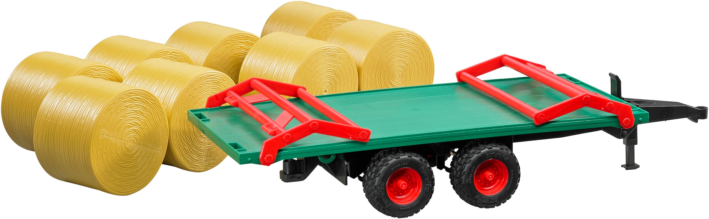 Bruder® Spielfahrzeug-Anhänger »Ballentransportanhänger 44 cm mit 8 Rundballen (02220)«, Made in Europe