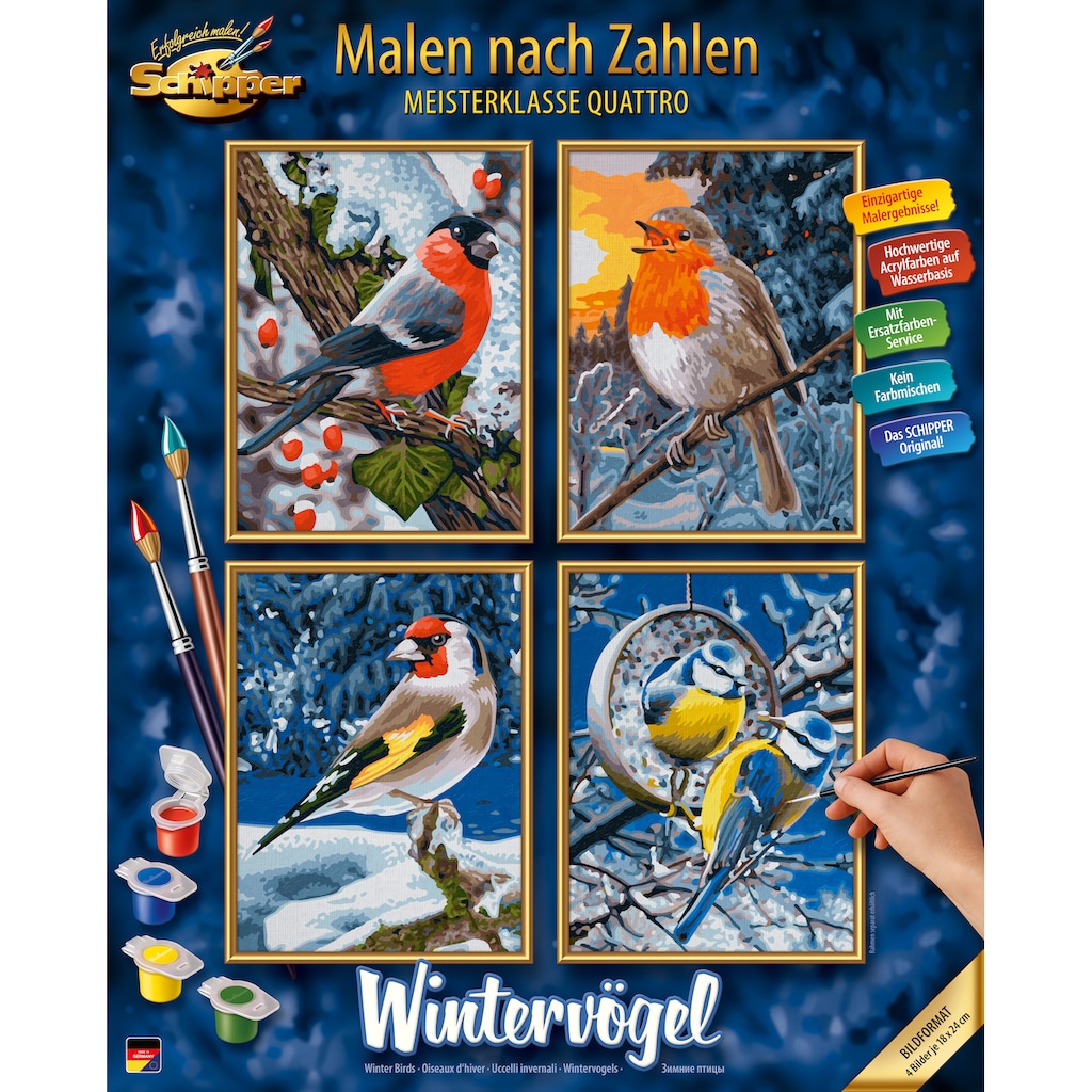 Schipper Malen nach Zahlen »Meisterklasse Quattro - Wintervögel«