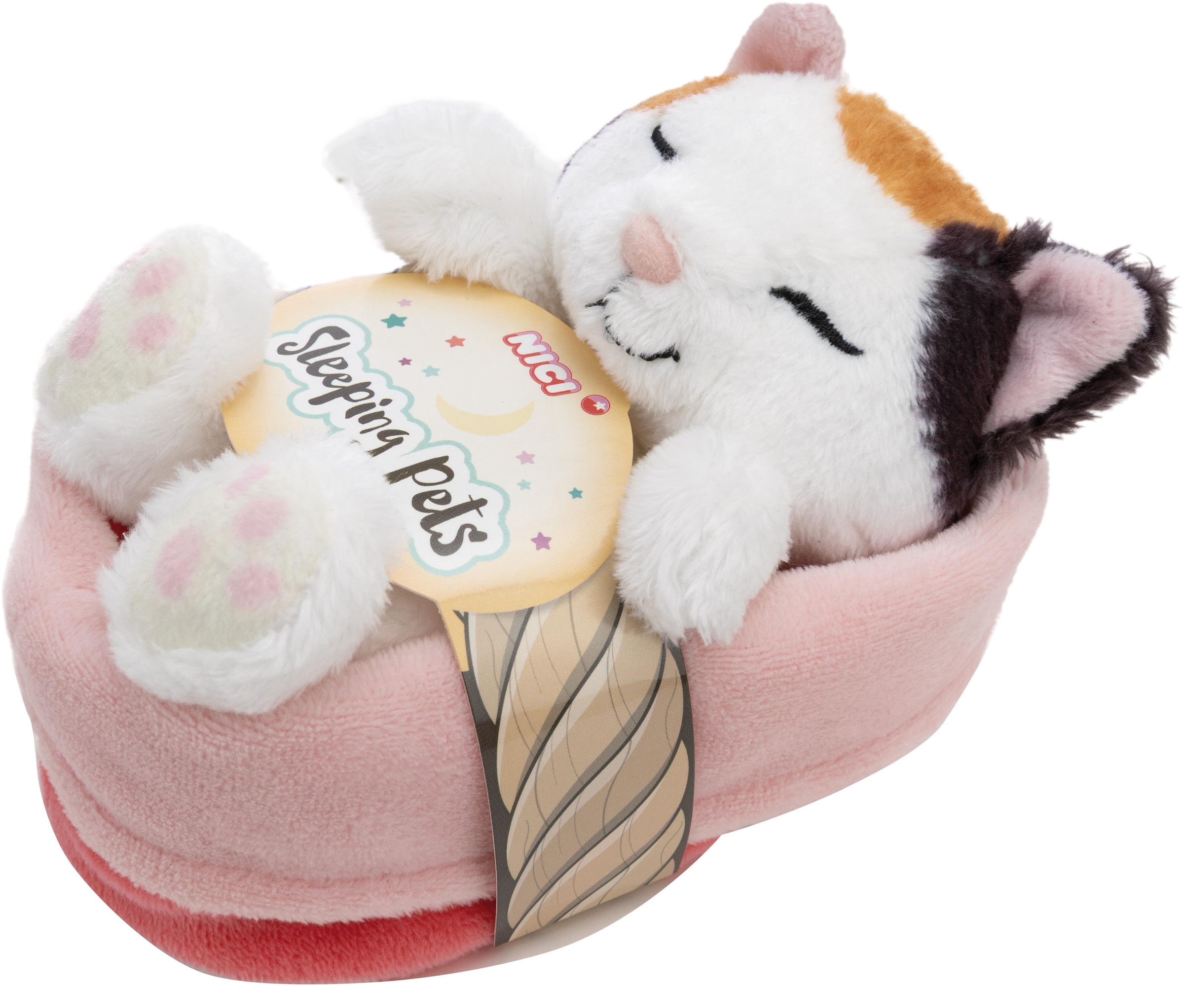 Nici Kuscheltier »Sleeping Pets, Glückskatze, 12 cm« im Körbchen