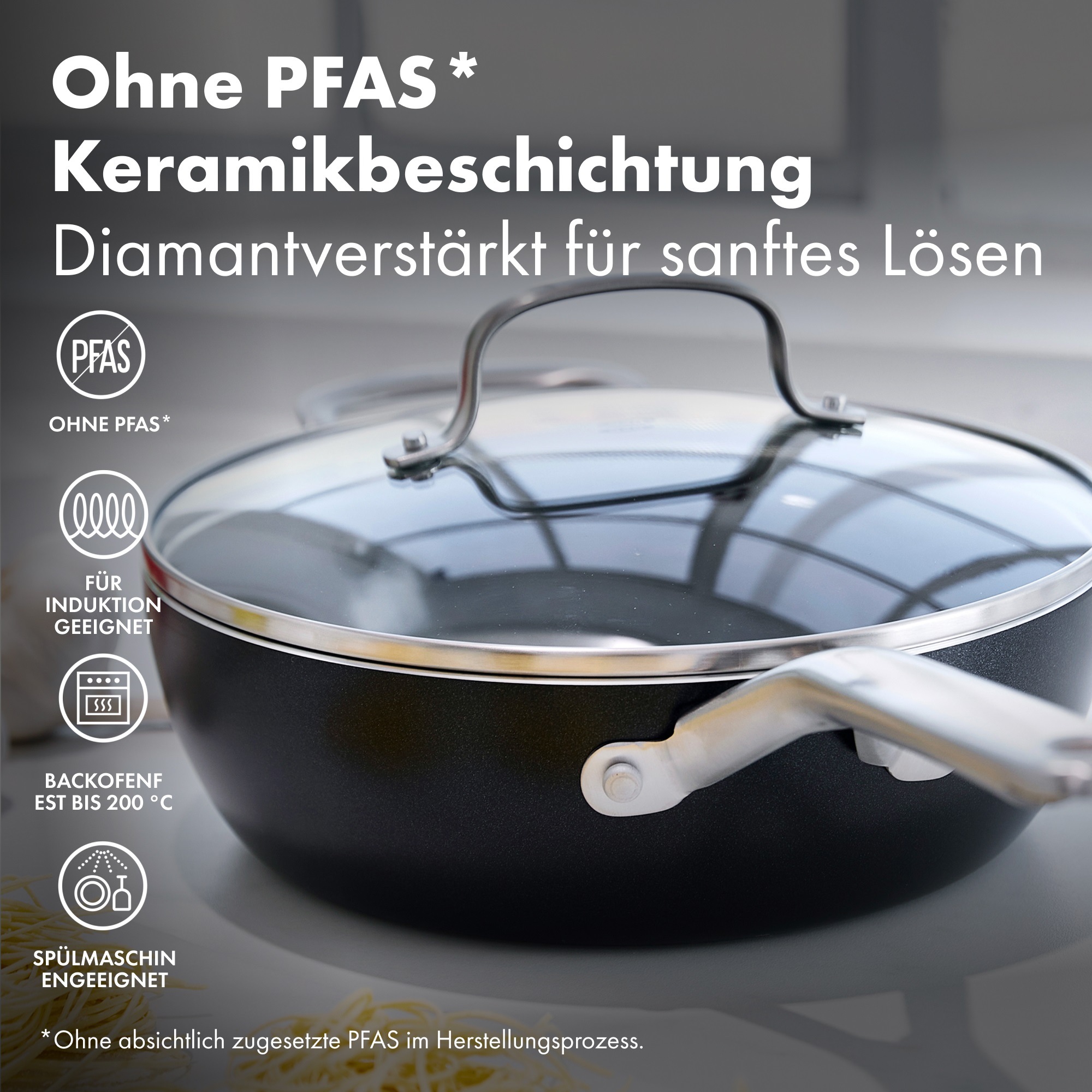 OXO Good Grips Bratpfanne »Antihaft-Agility Schmorpfanne mit Deckel« Aluminium 1 tlg. vom sanften Schmoren bis zur Sauce, Kochen im Alltag mühelos gemacht