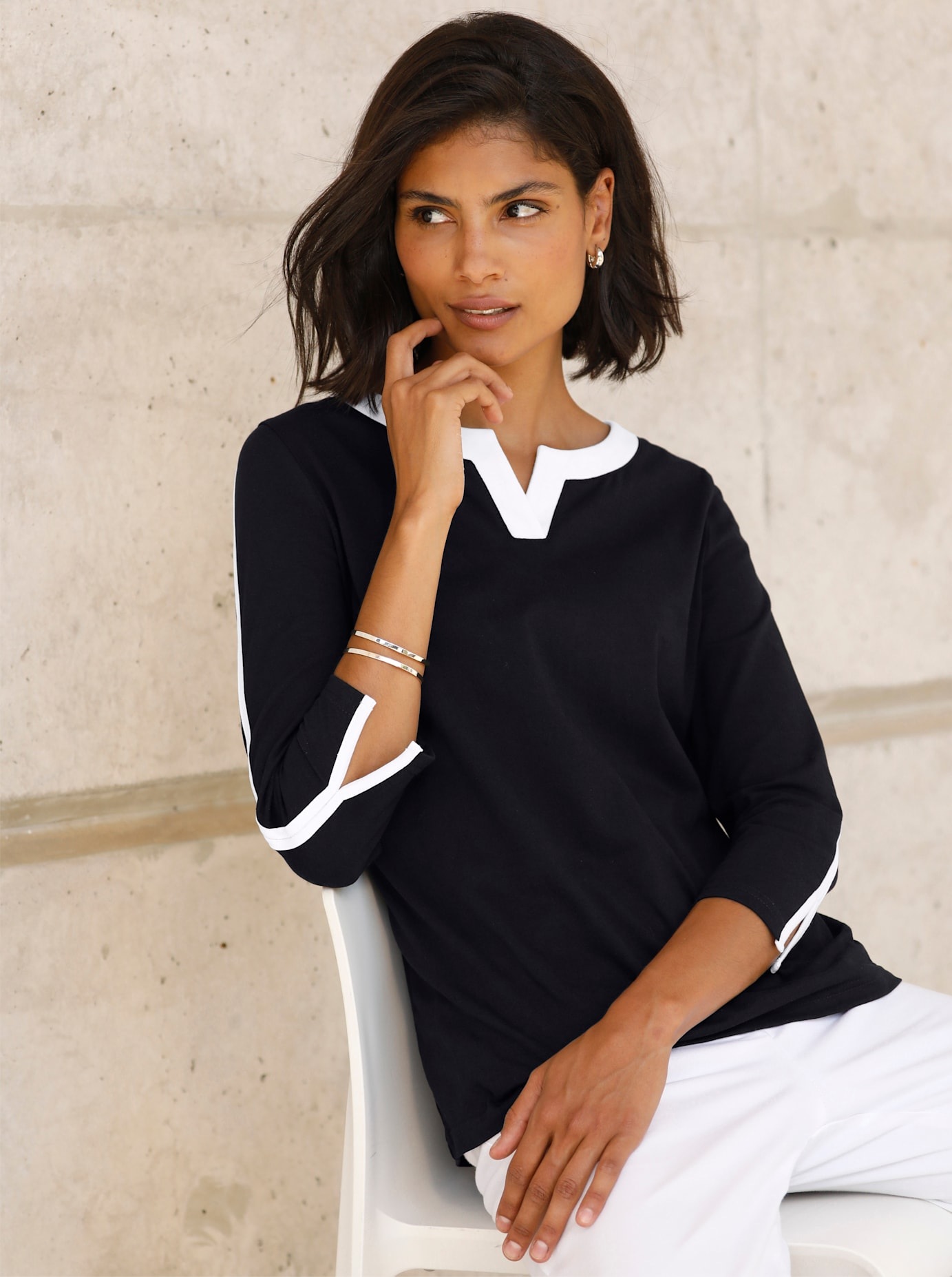 Classic Basics 3/4-Arm-Shirt "3/4-Arm-Shirt" 1 Stk. tlg. günstig online kaufen