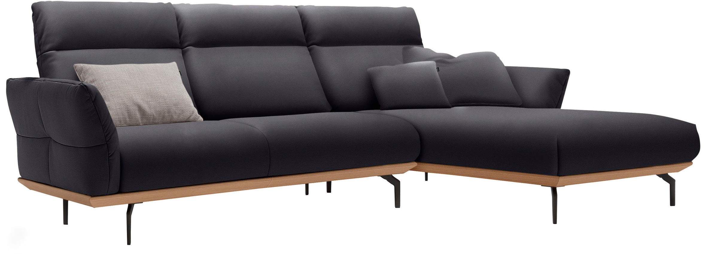Creation BY ROLF BENZ Ecksofa »CR.460«, Sockel in Eiche, Alugussfüße in umbragrau, Breite 298 cm
