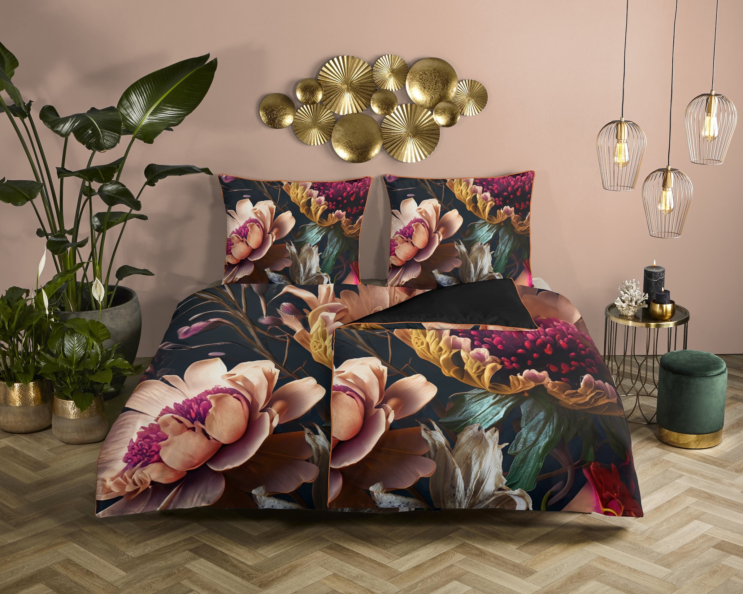 Descanso Wendebettwäsche "Straizo" 2 Stk. Satin, Reißverschluss, Paspel, Bi günstig online kaufen