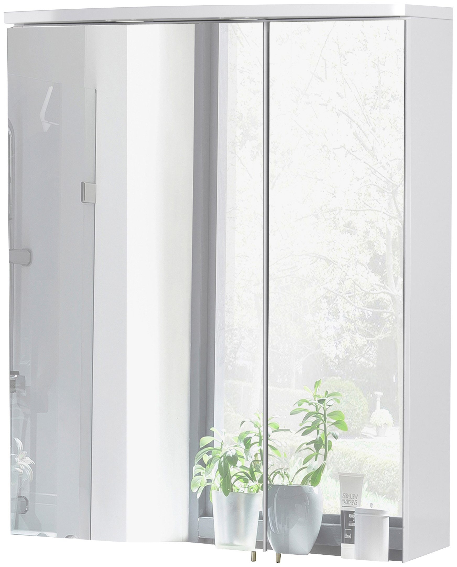 Schildmeyer Spiegelschrank »Verona«, Breite 60 cm, 2-türig, 2 LED-Einbaustrahler, Schalter-/Steckdosenbox