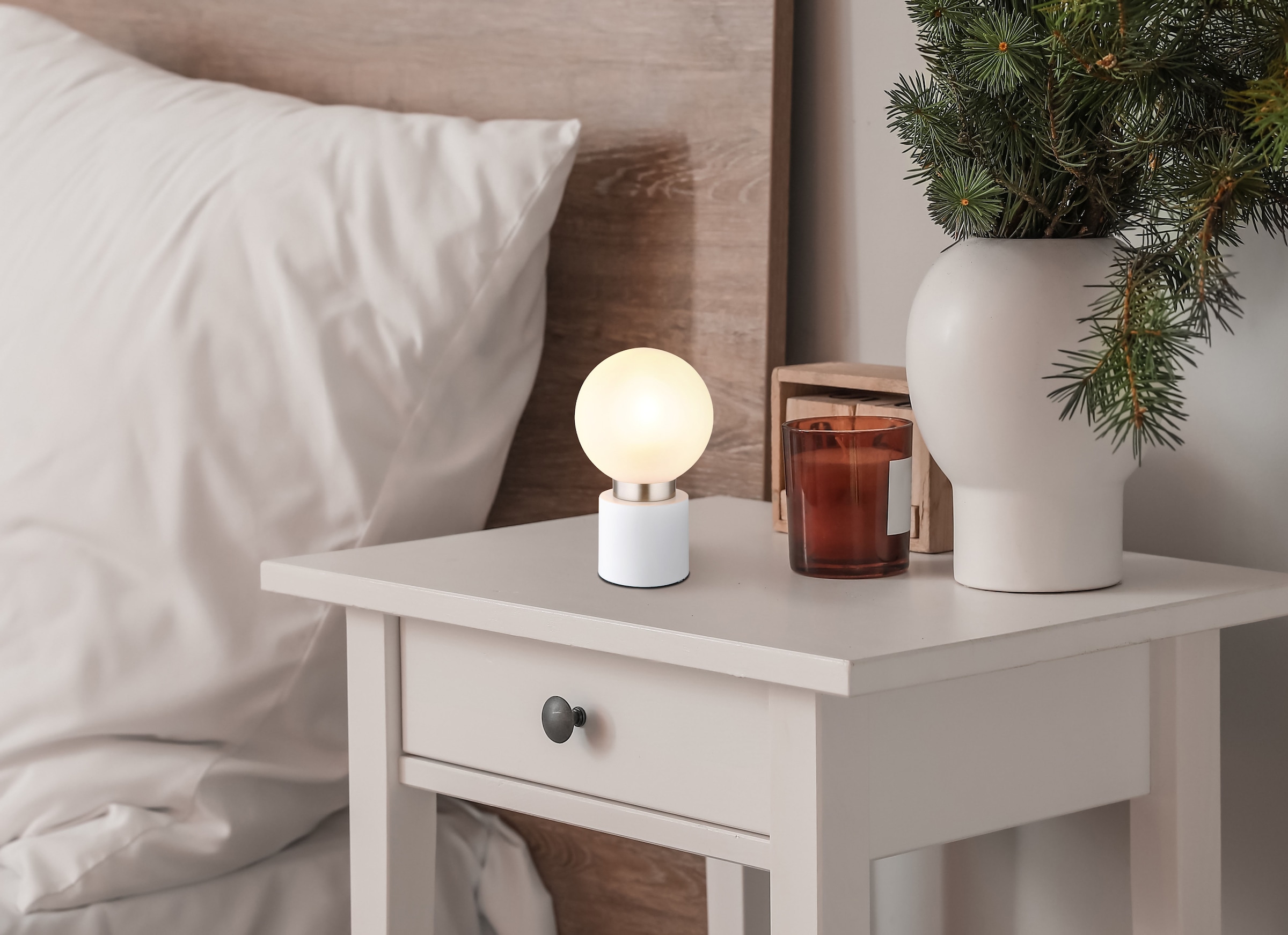 GLOBO LIGHTING Tischleuchte »MARKA« E14 1 Stk. Tischlampe Nachttischlampe Deko-Tischleuchte Schlafzimmer
