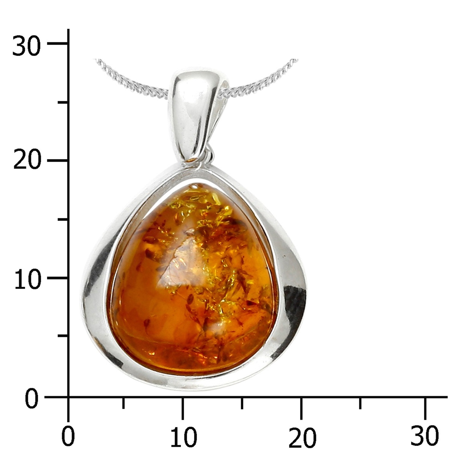 Kette mit Anhänger OSTSEE-SCHMUCK "- Angelina - Silber 925/000 - Bernstein" Gr. 45, silber (silber 925, silberfarben, weiß), Schmuck_Sets, Damen, 45, Silber 925 (Sterlingsilber) 2
