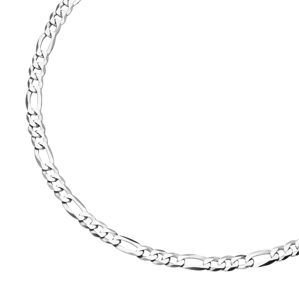 Smart Jewel Silberkette »Figarokette 3/1 diamantiert, massiv, Silber 925«