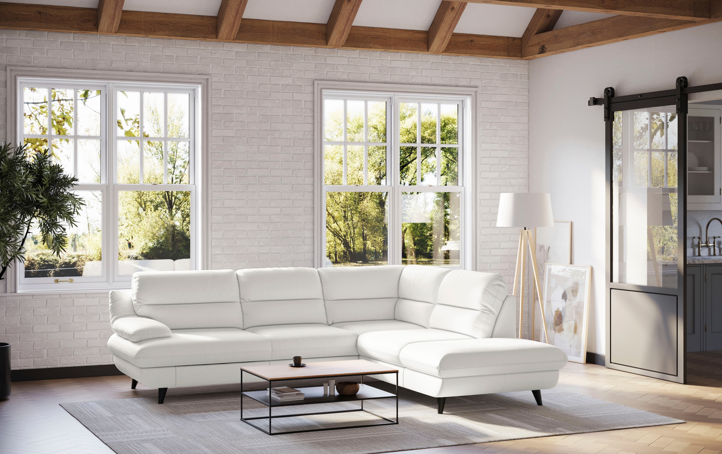COTTA Ecksofa "Pike L-Form, B: 266 cm" optional Schlaffunktion & Bettkasten