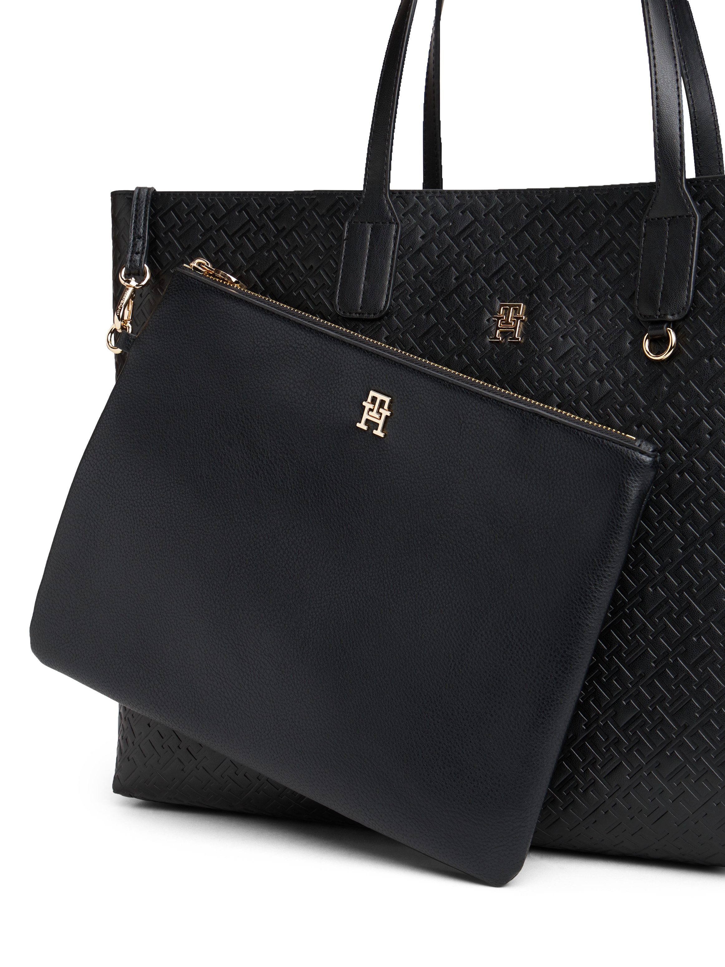 Tommy Hilfiger Tragetasche »TH ICON TOTE MONO«, Damen Schultertasche, Shopper mit geprägten Logoinitialen
