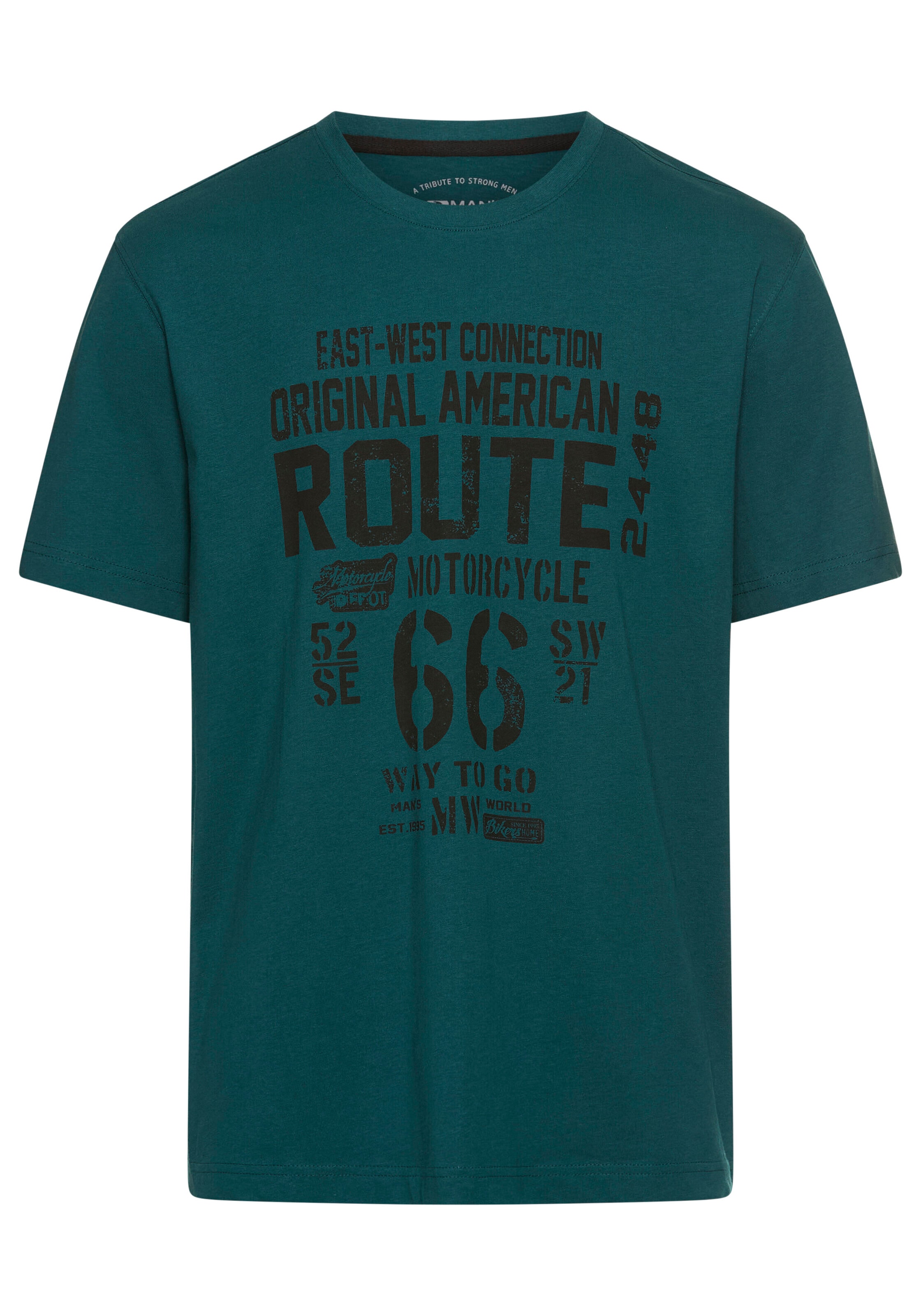 Mans World Rundhalsshirt, kurzärmelig, lässige Passform, bedruckt, Rundhals günstig online kaufen