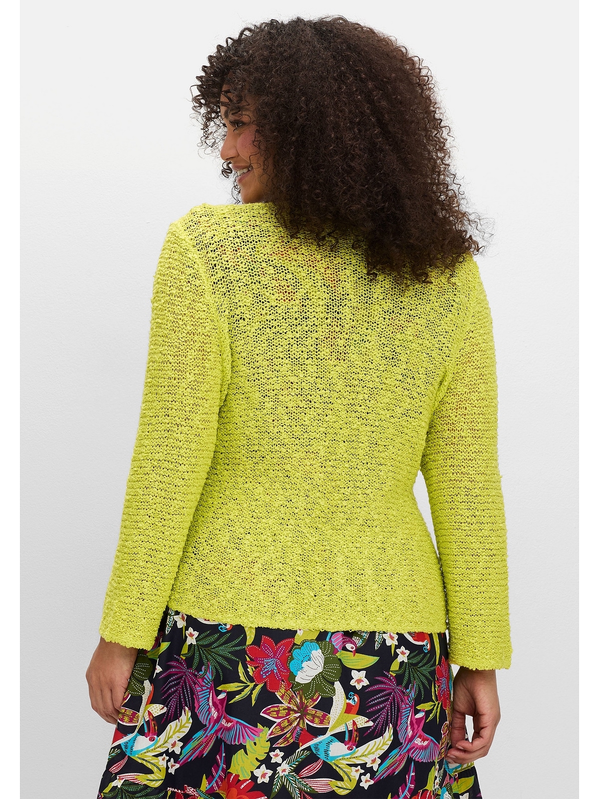 sheego by Joe Browns Strickjacke »Große Größen«, im Häkel-Look, mit zipfeligem Saum
