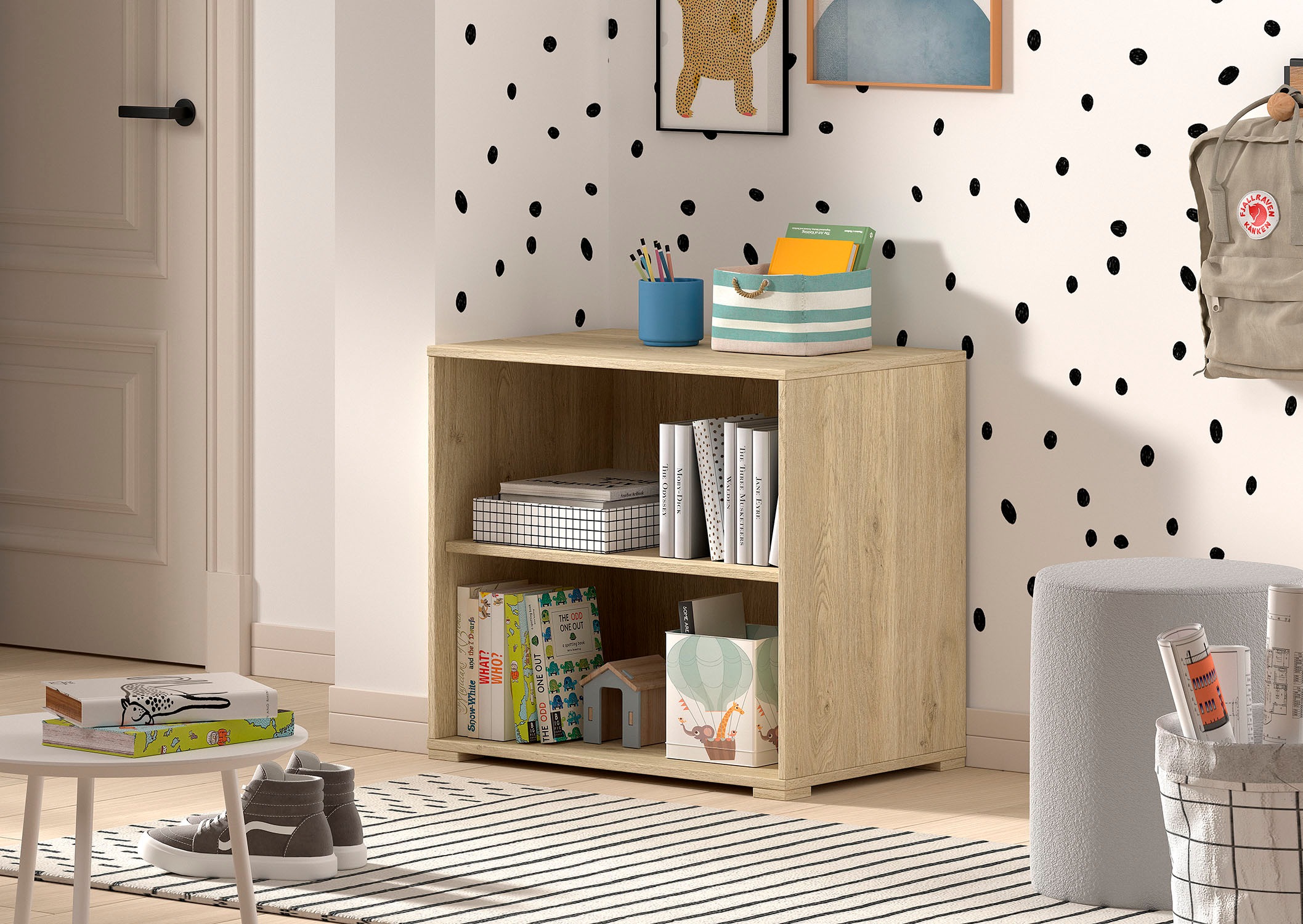 Vipack Regalelement »SAM mit 2 geräumigen Fächern, universell einsetzbar« (B/H/T ca. 67,7x61,7x43 cm) 1 fester Boden, für alle Wohnbereiche,  Pflegeleichte Oberfläche in Eiche oder Weiß Dekor