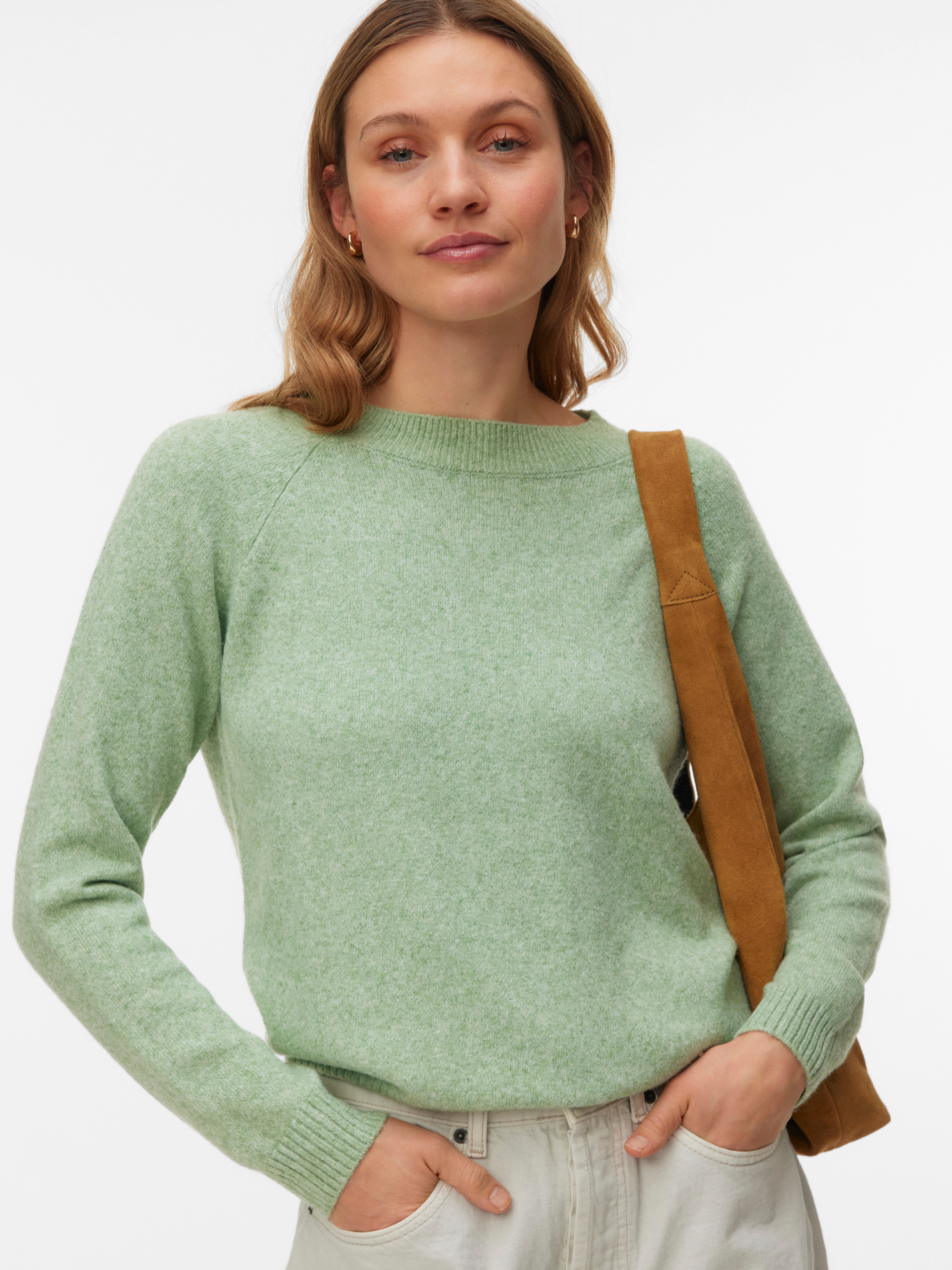 Vero Moda "VMDOFFY LS O-NECK BLOUSE GA NOOS" Materialmix, regular fit