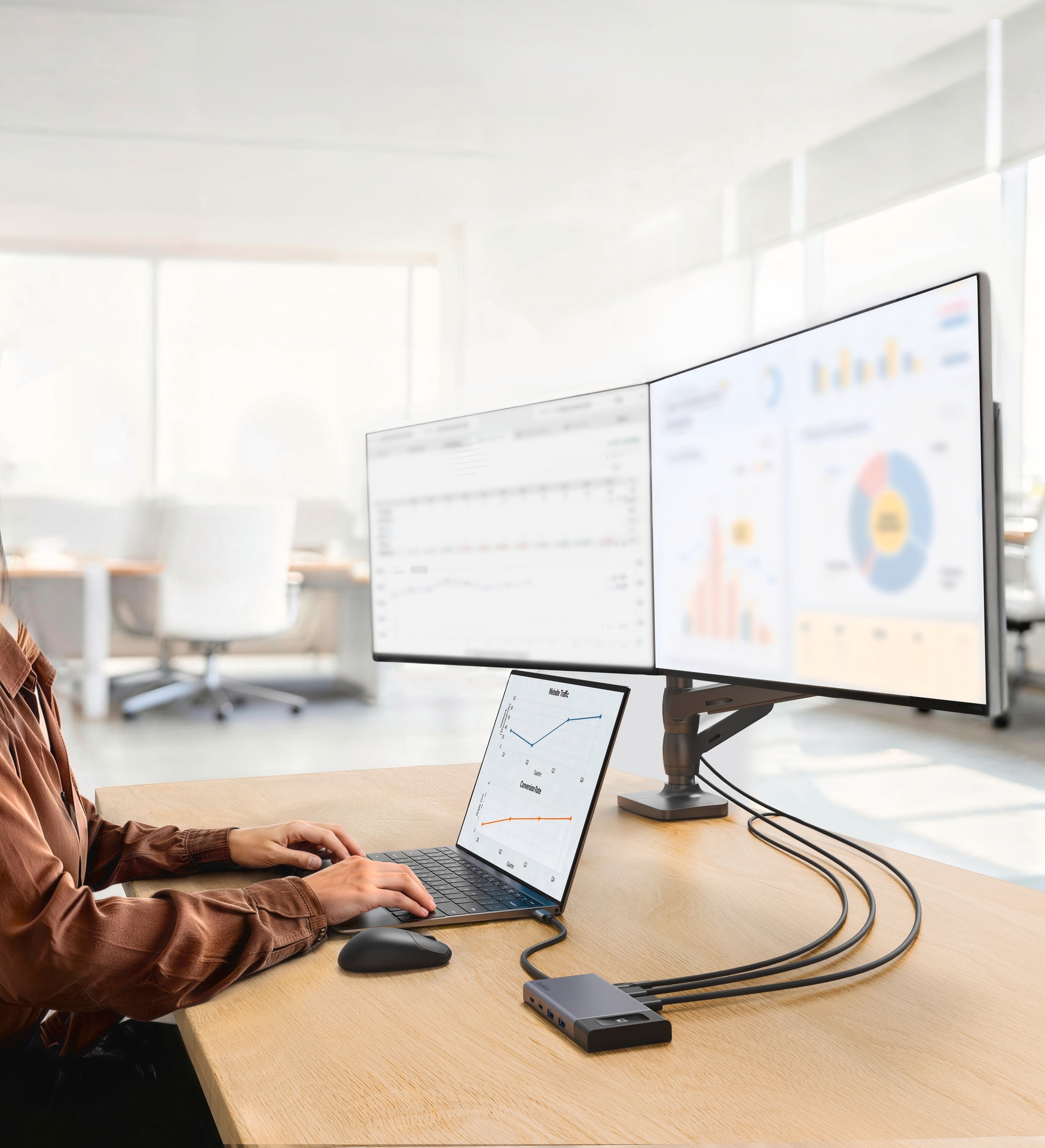 Belkin Laptop-Dockingstation »Connect 8-in-1 USB-C-Hub für zwei Bildschirme«