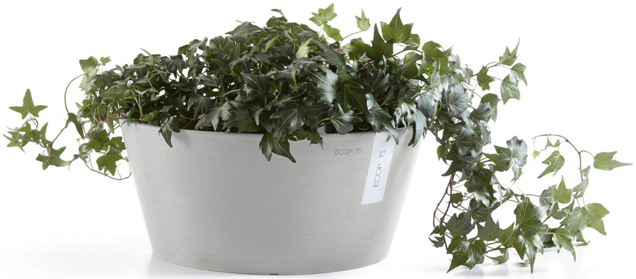 ECOPOTS Blumentopf »Frankfurt 30 Weißgrau«, für innen und außen: frostsicher, bruchsicher und lichtbeständig