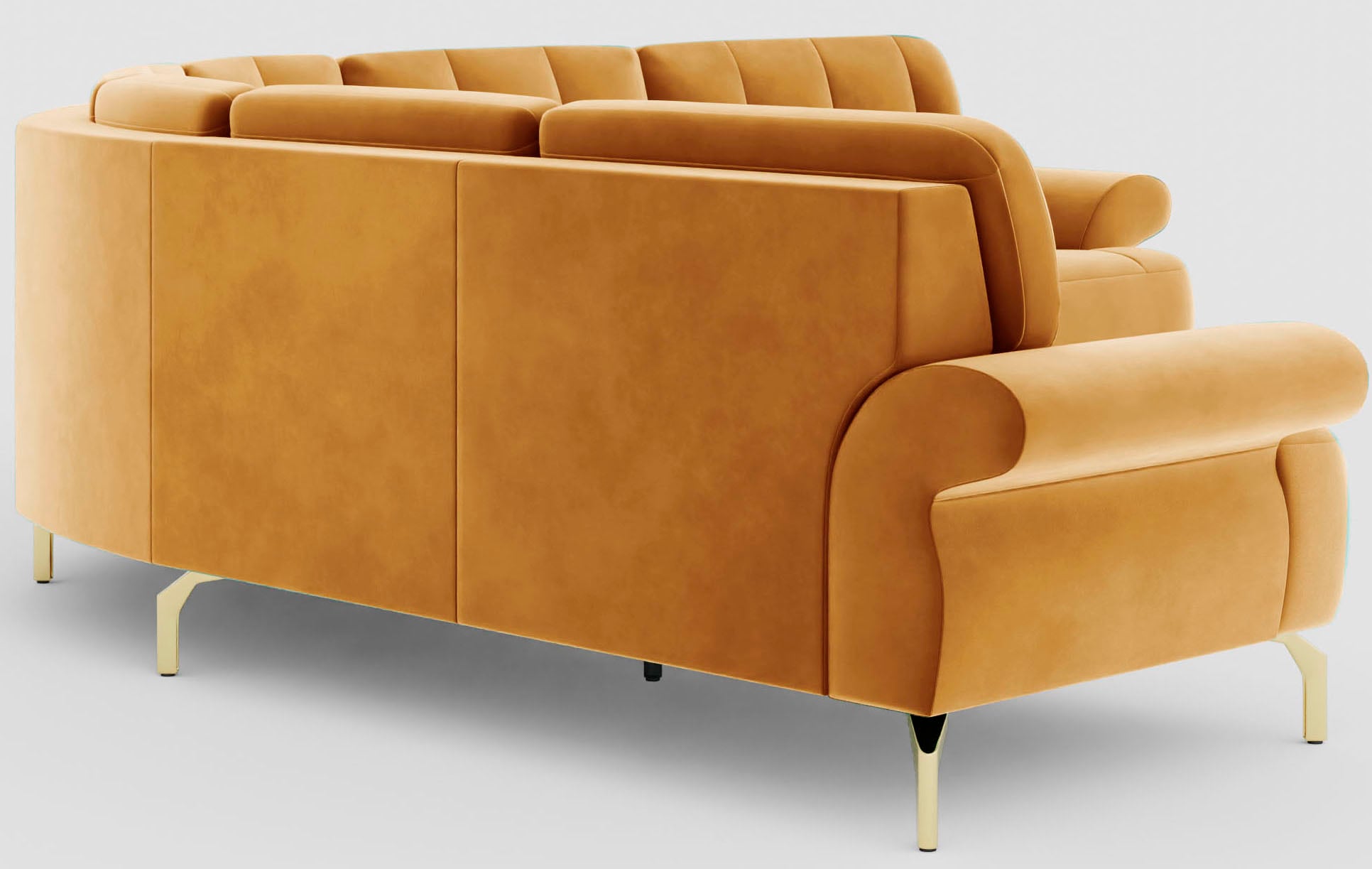 sit&more Ecksofa »Orient 1 L-Form«, inkl. 4 Zierkissen mit Strass-Stein, goldfarbene Metallfüße