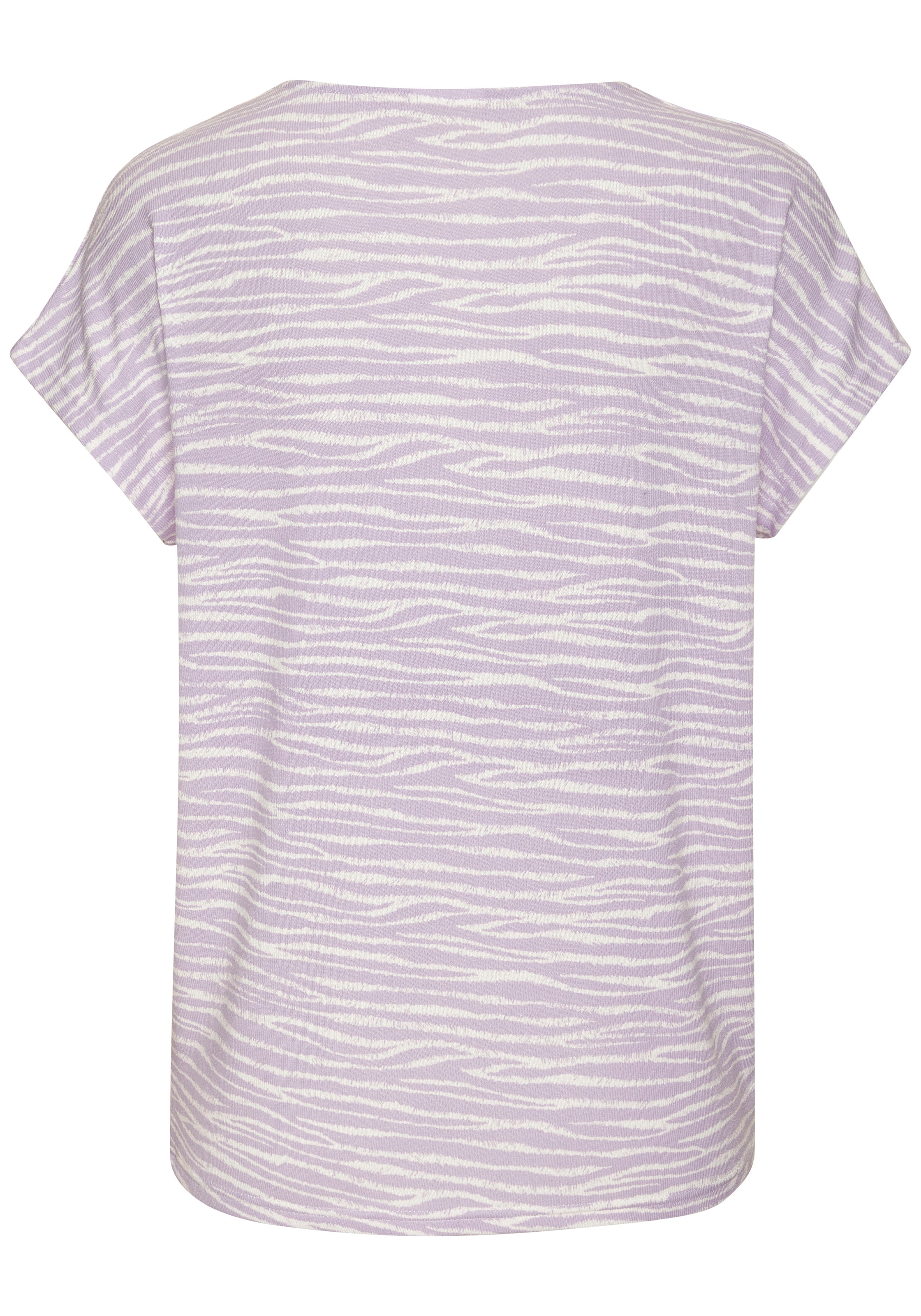 LASCANA Kurzarmshirt »mit modischem Zebra-Muster«, aus weichem Viskose-Strick