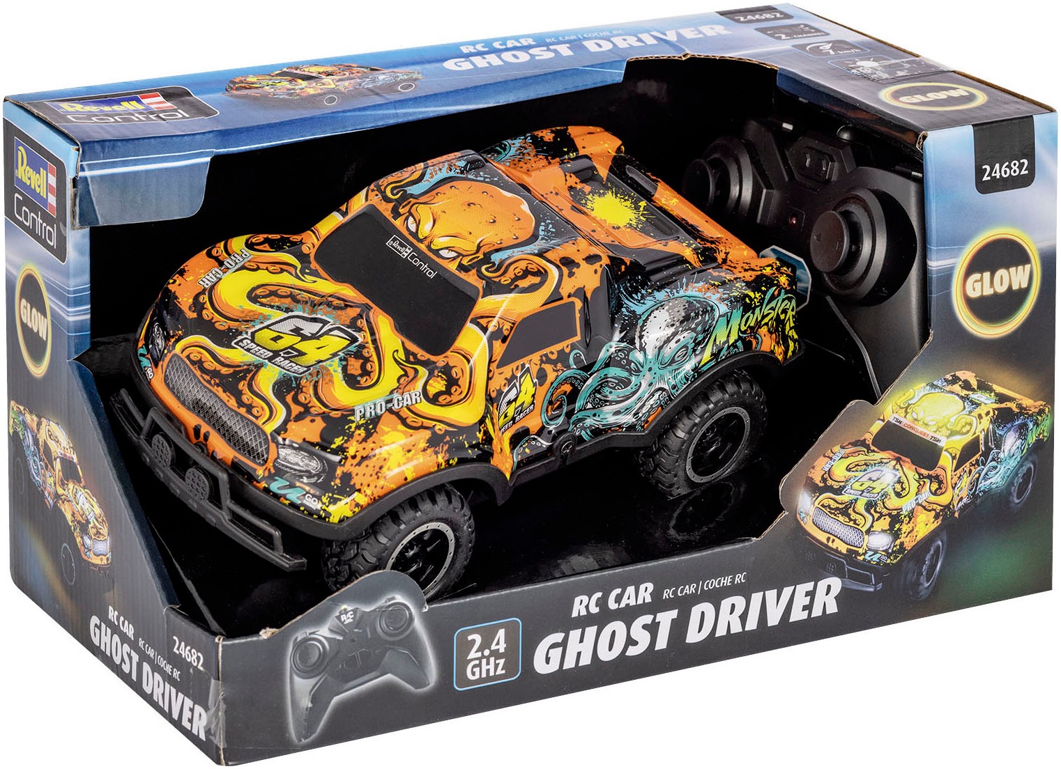 Revell® RC-Monstertruck »Revell® control, Ghost Driver, 2,4 GHz, orange«, mit LED-Licht