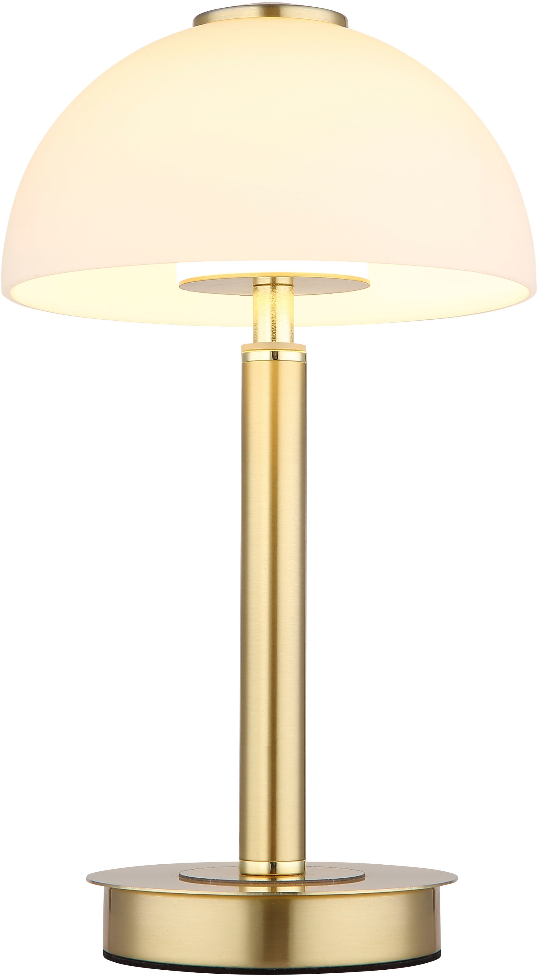 GLOBO LIGHTING Tischleuchte »ULDIN« LED-Modul 1 Stk. Warmweiß Tischleuchte Messing, Glas opal, Touchdimmer, LED 7W