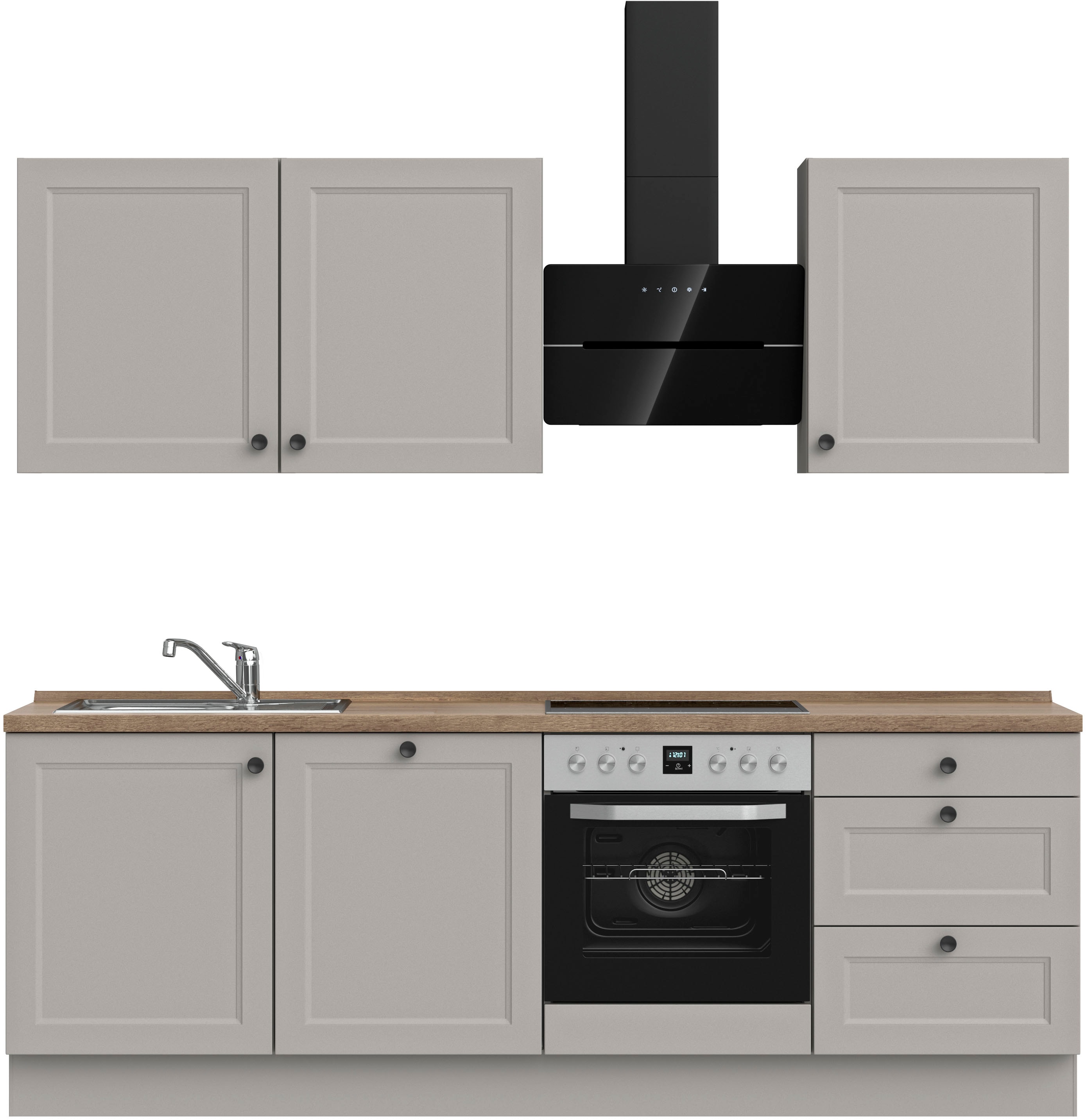 nobilia Küchenzeile ""Cascada II", NEU: individuell anpassbar mit gratis Profi-Beratung" vormontiert, Breite 240 cm, Ausrichtung wählbar, wahlw. mit E-Geräten